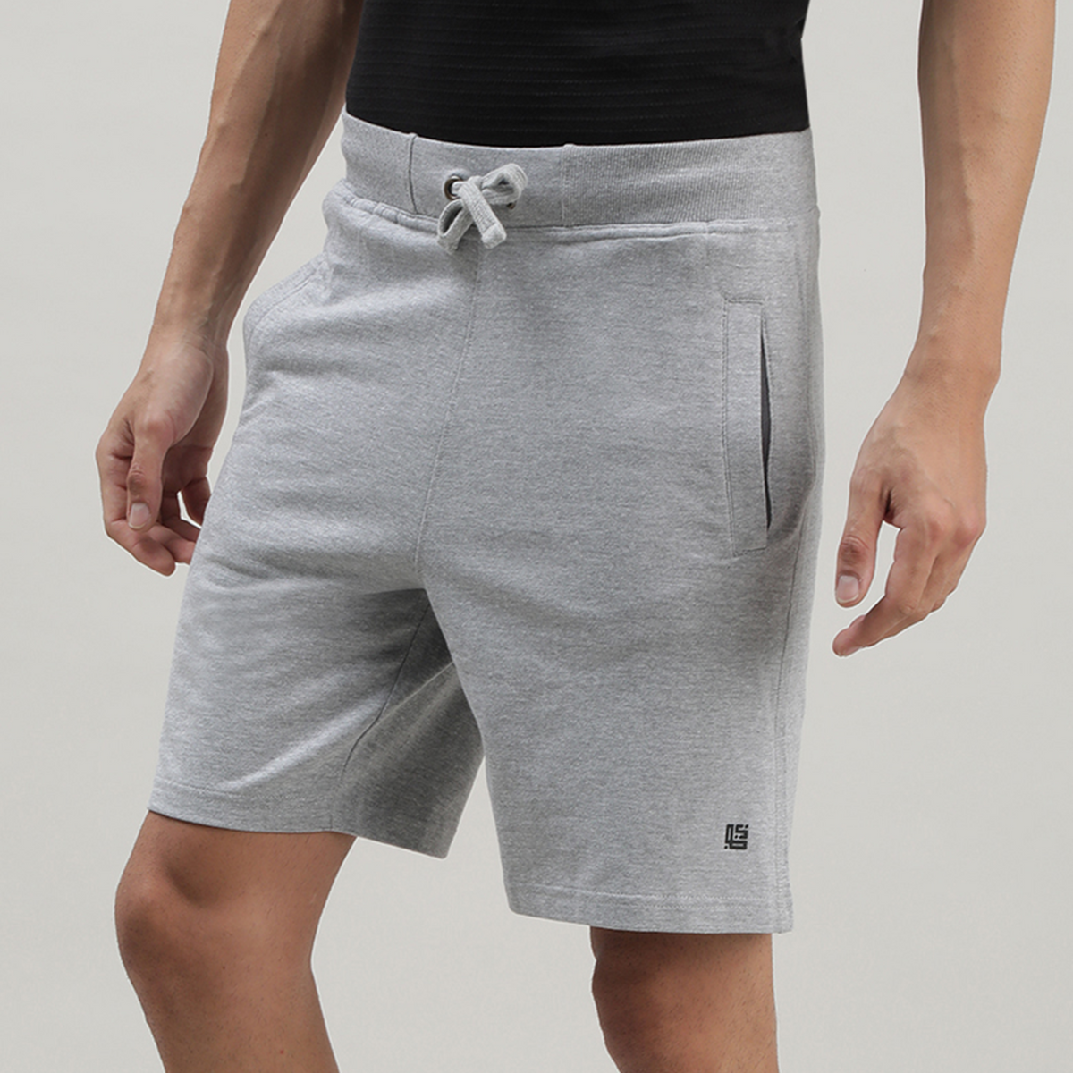 Grey Solid Track Shorts