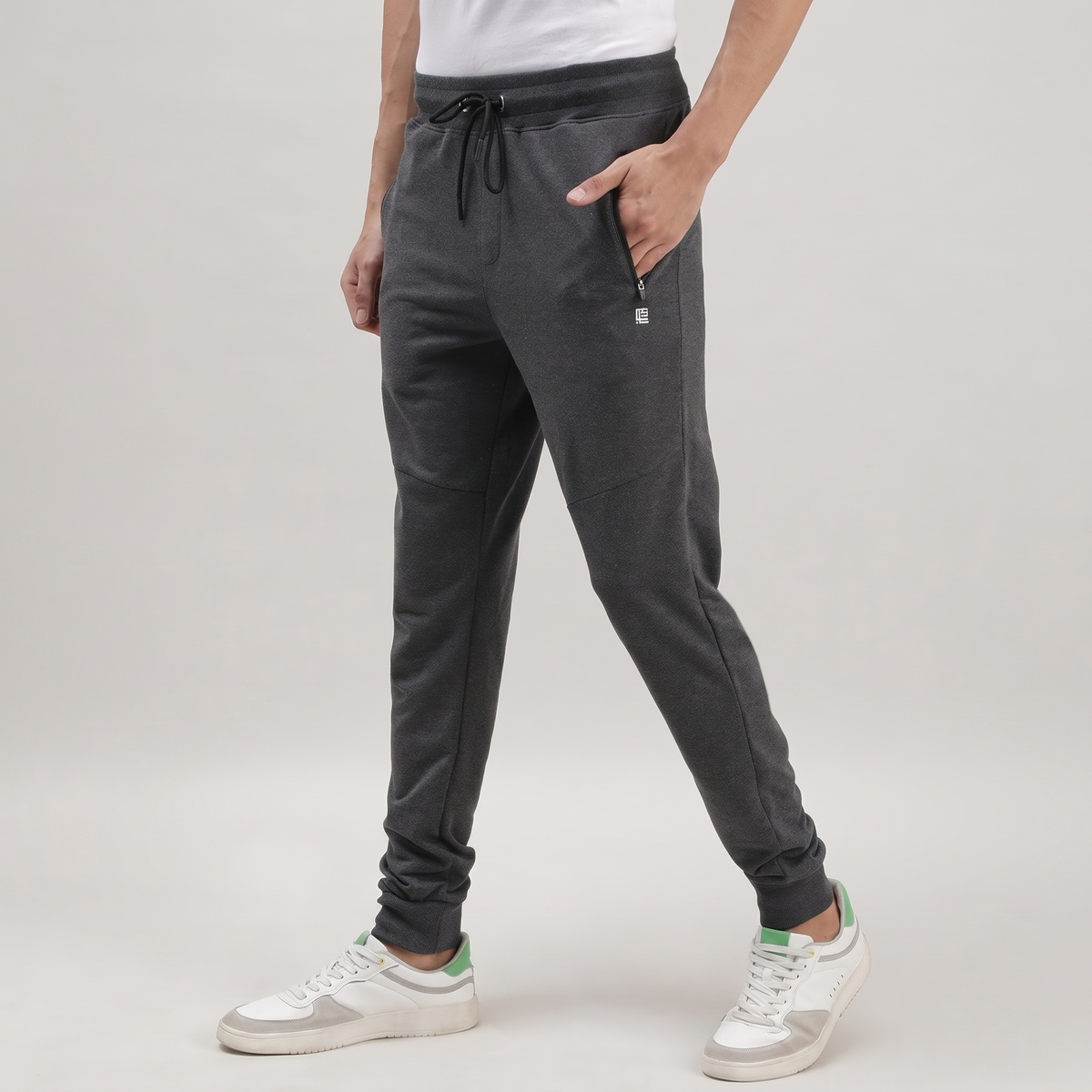 Grey Solid Track Joggers