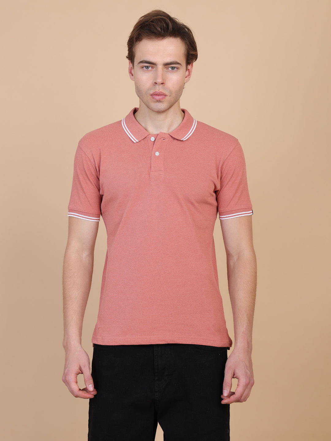 Dark Orange Men Polo Tshirt