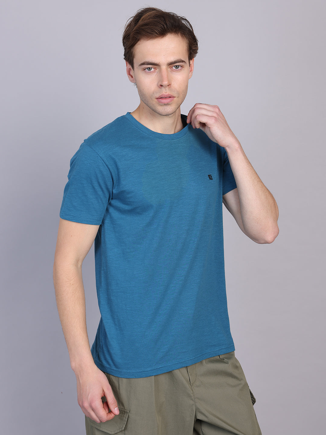 Dark Green Men Round Neck Tshirt