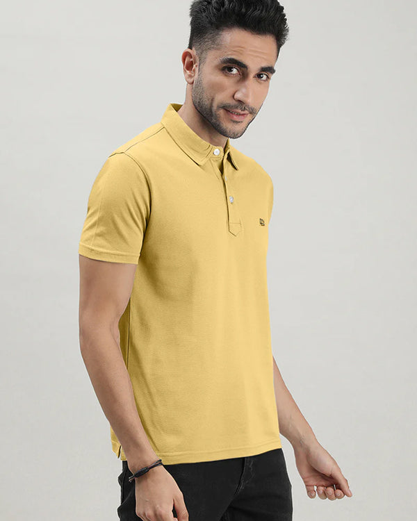 Yellow Mercerized Polo T-shirt