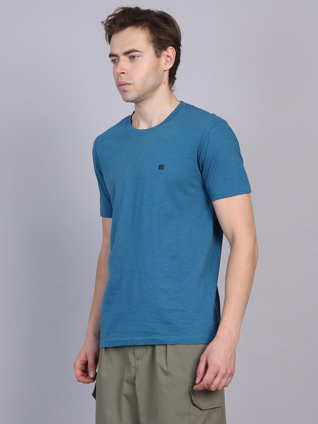 Dark Green Men Round Neck Tshirt