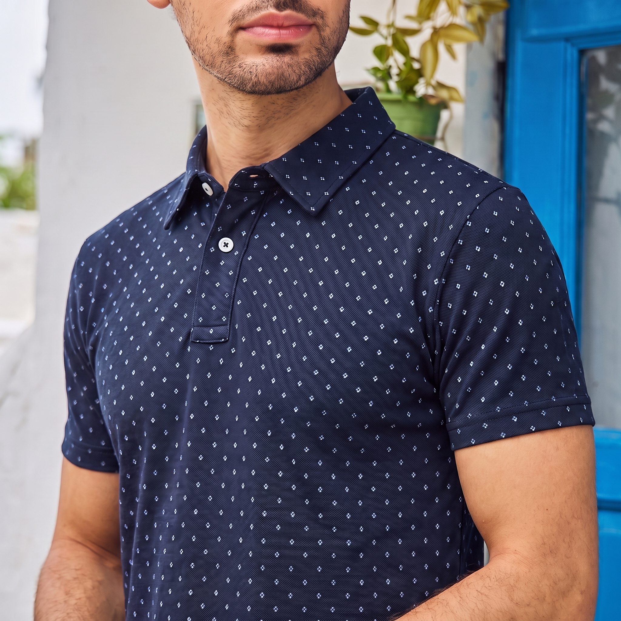 Navy Blue Men Polo Tshirt