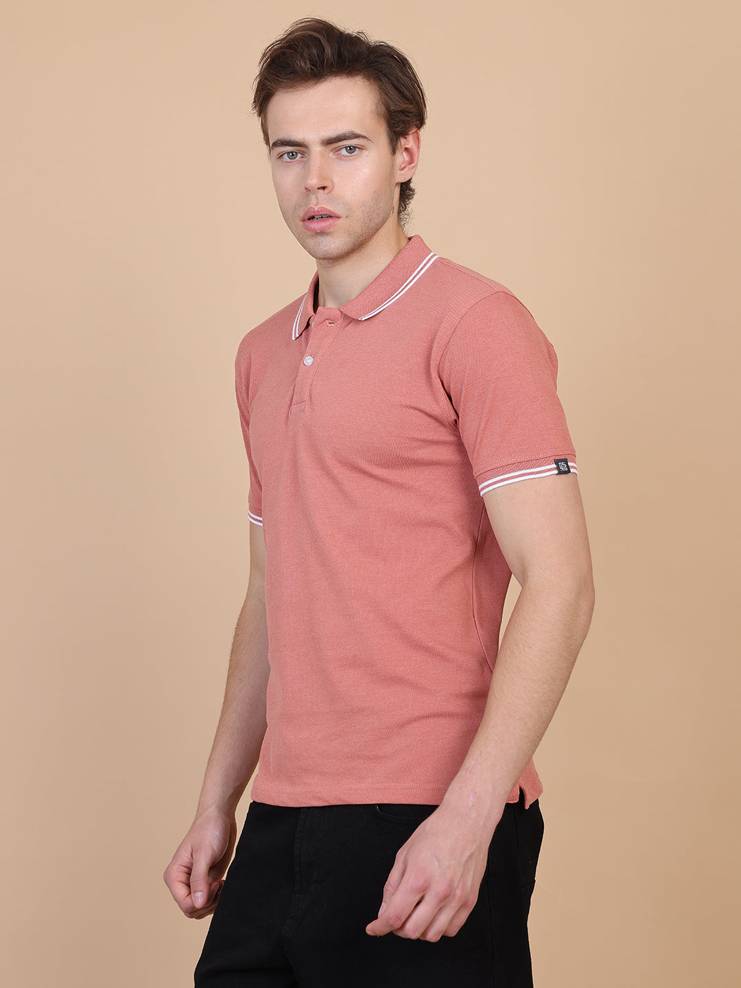 Dark Orange Men Polo Tshirt