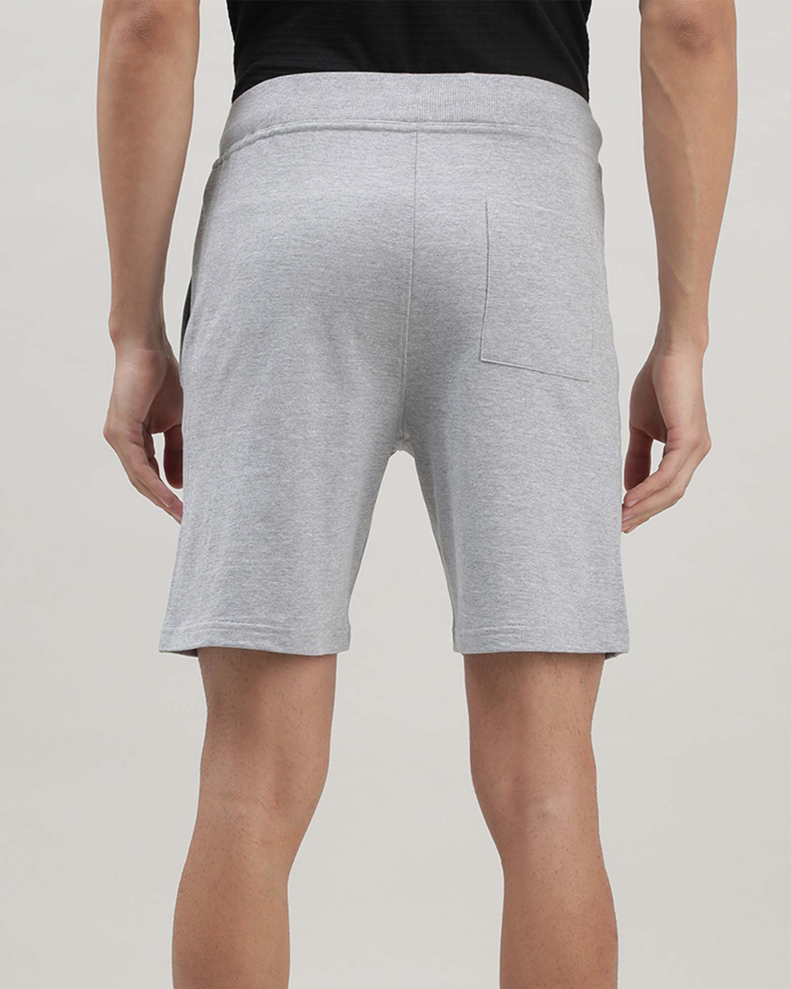Grey Solid Track Shorts
