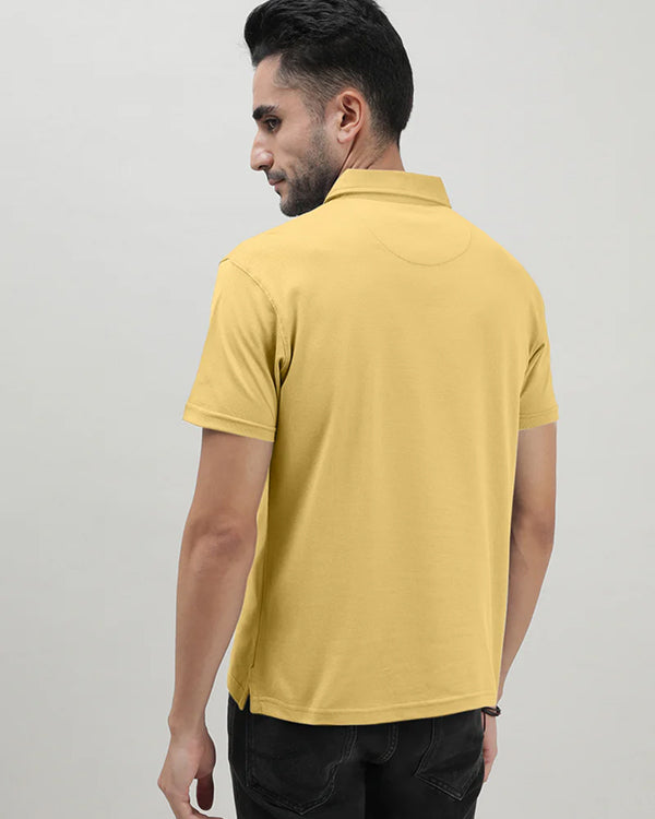 Yellow Mercerized Polo T-shirt