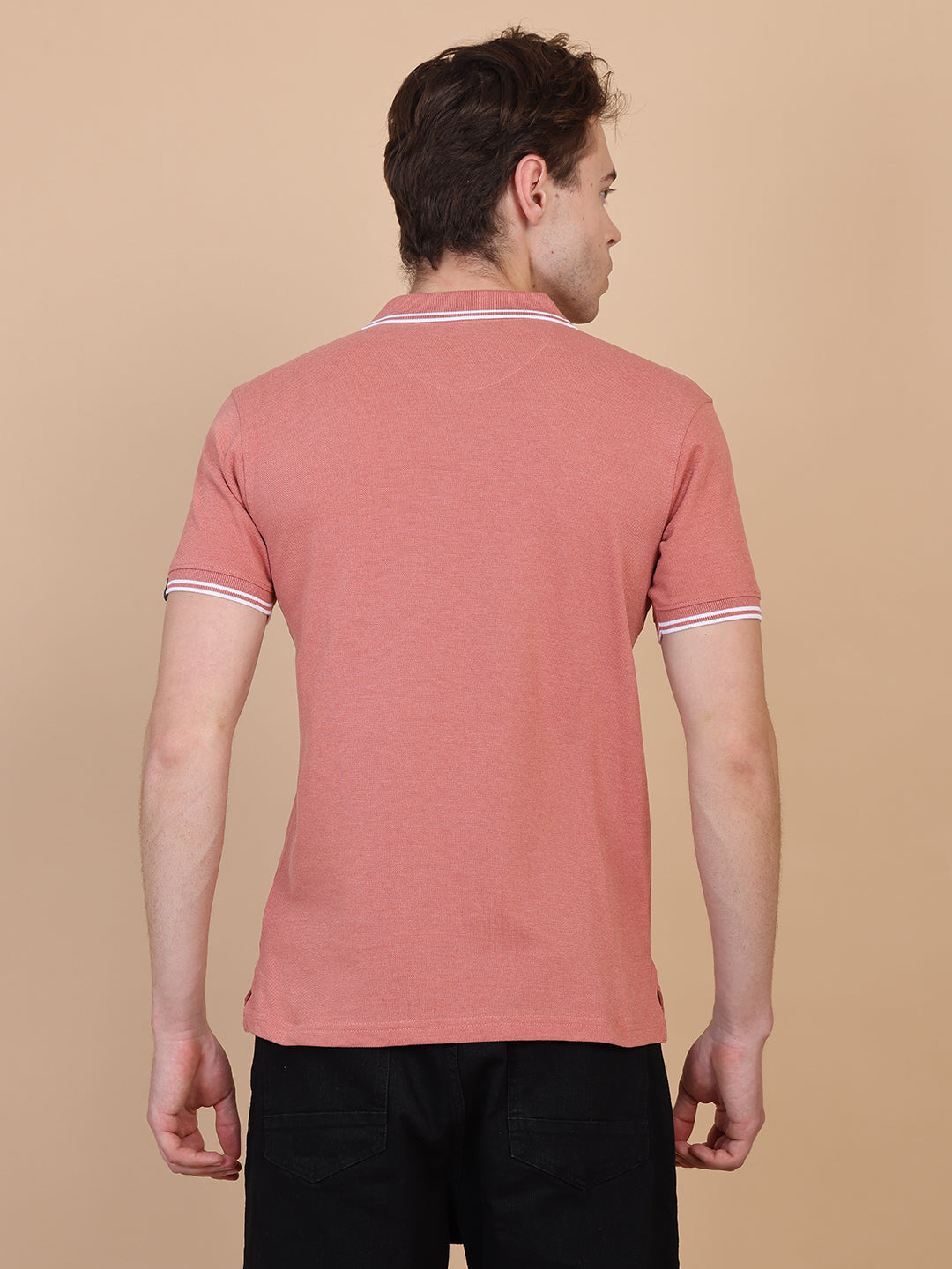 Dark Orange Men Polo Tshirt
