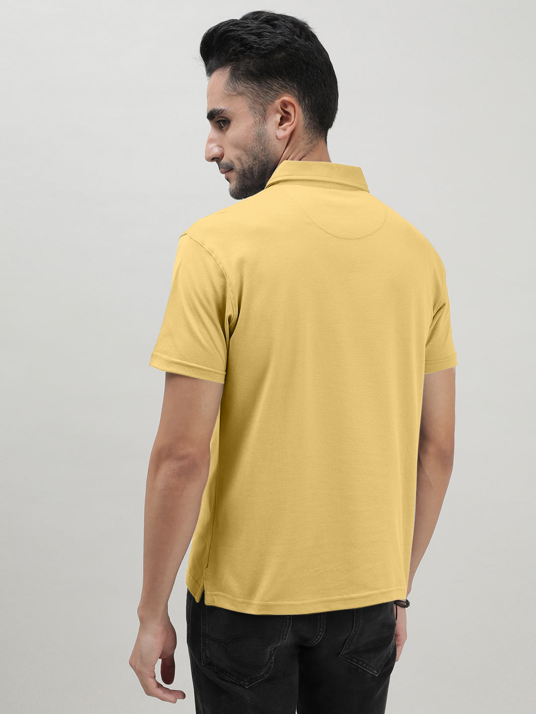 Yellow Mercerized Polo T-shirt