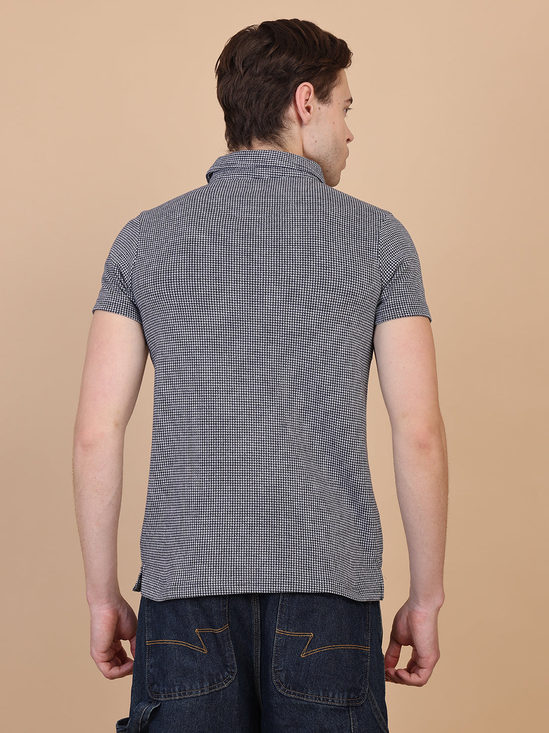 Black And White Men Polo Tshirt