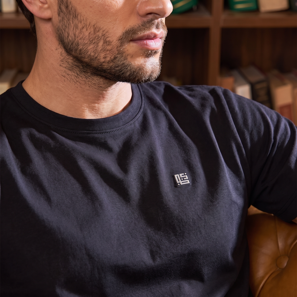 Jet Black Solid Crew Neck Tshirt