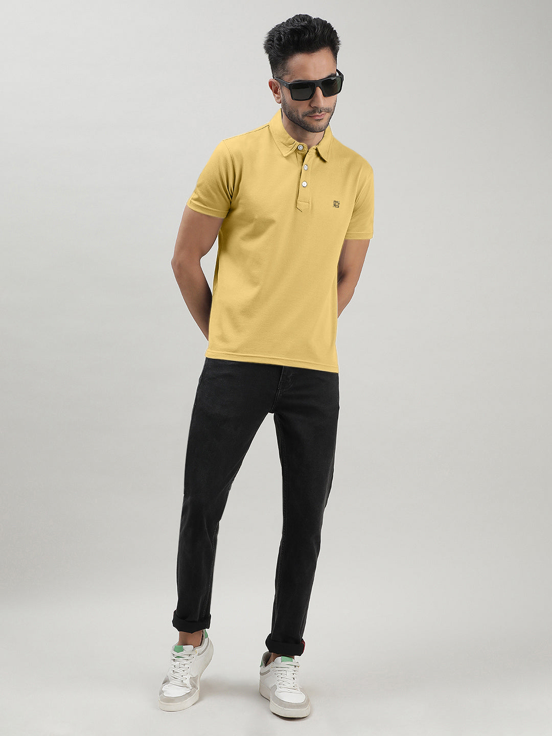 Yellow Mercerized Polo T-shirt