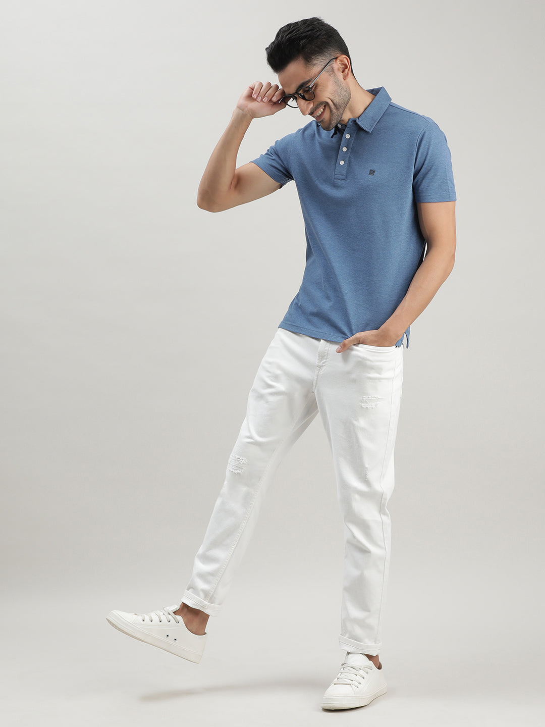 Steel Blue Polo T-shirt