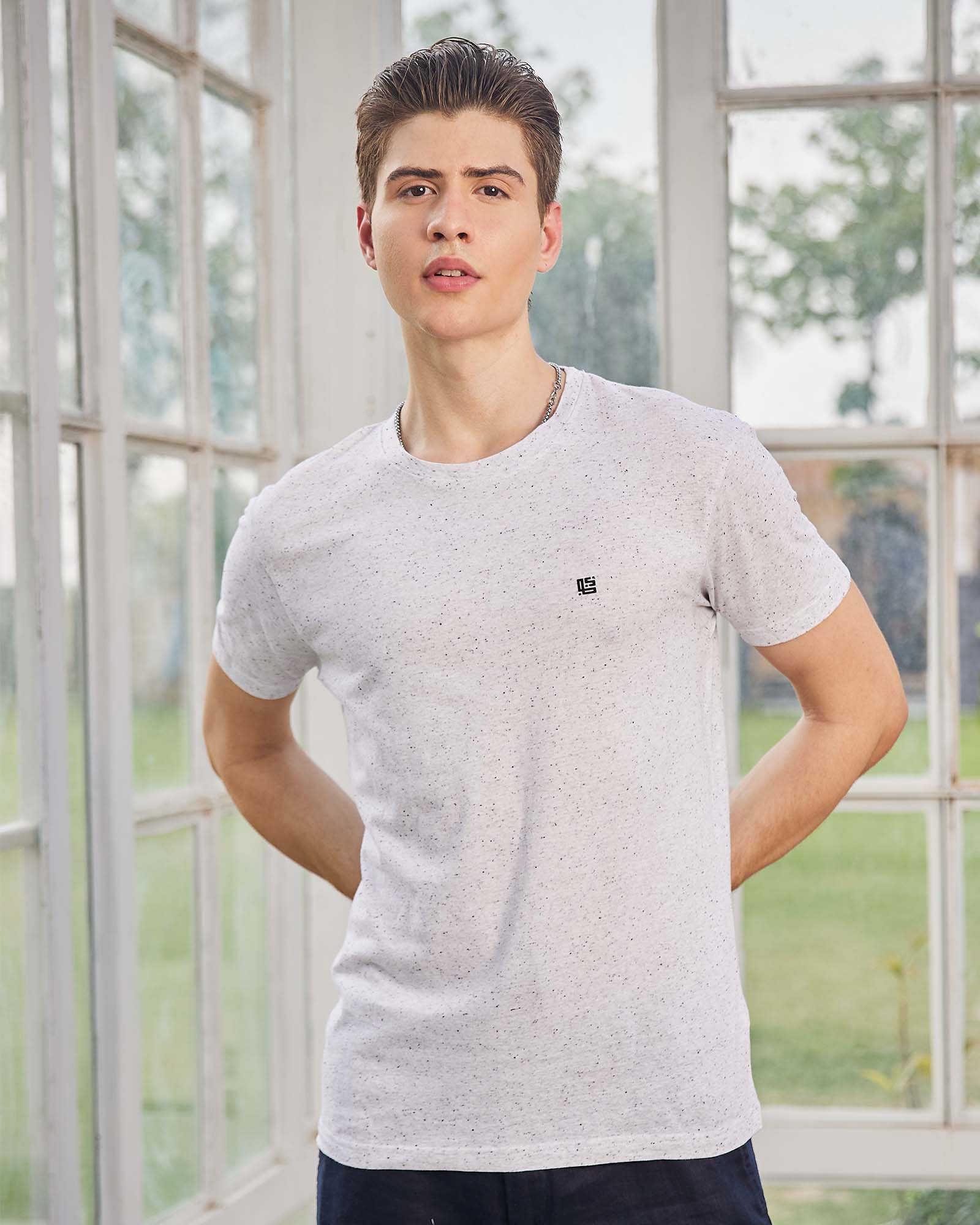 Off White Space Dyed Crew Neck Tshirt