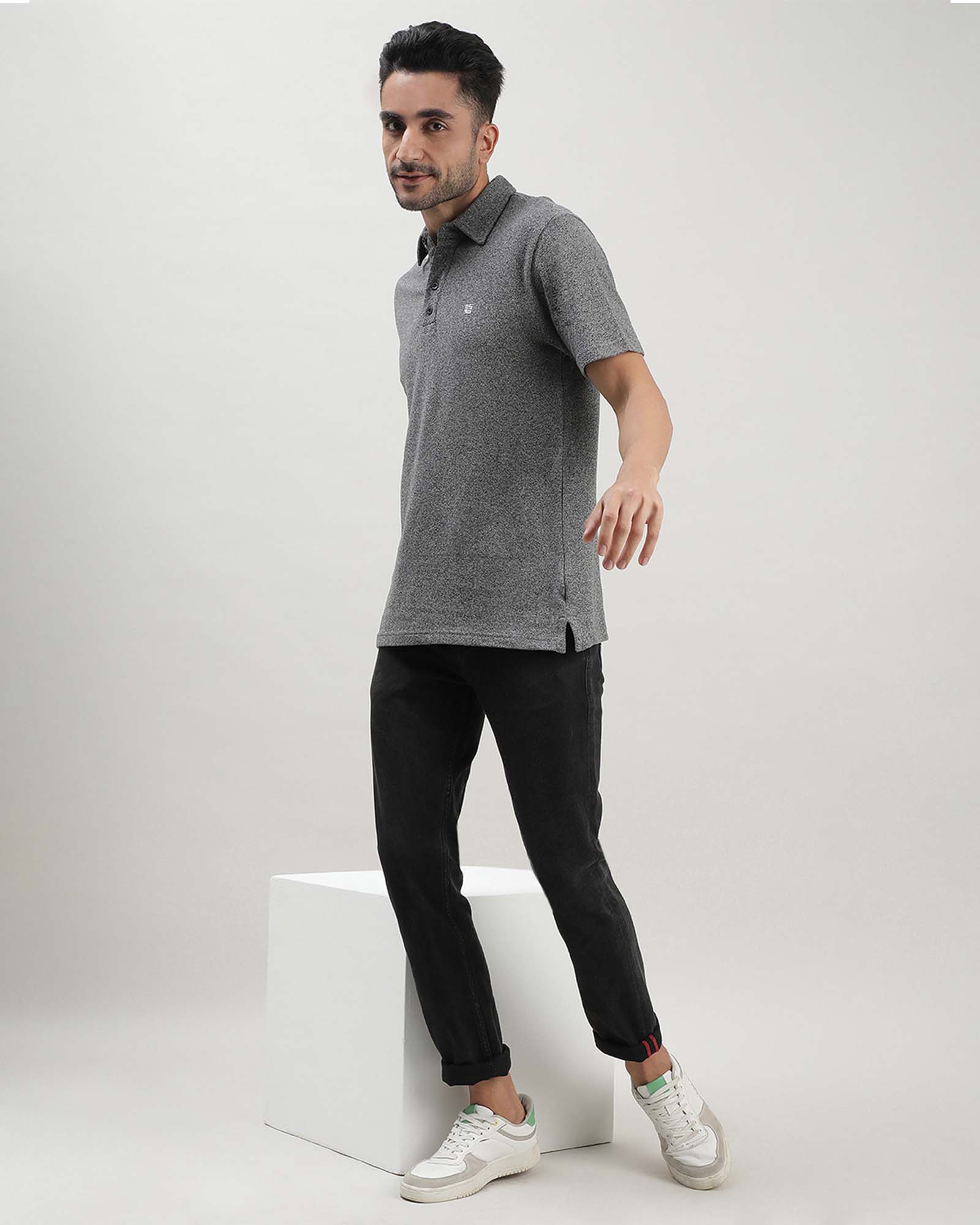 Dark Grey Grindle Polo Tshirt