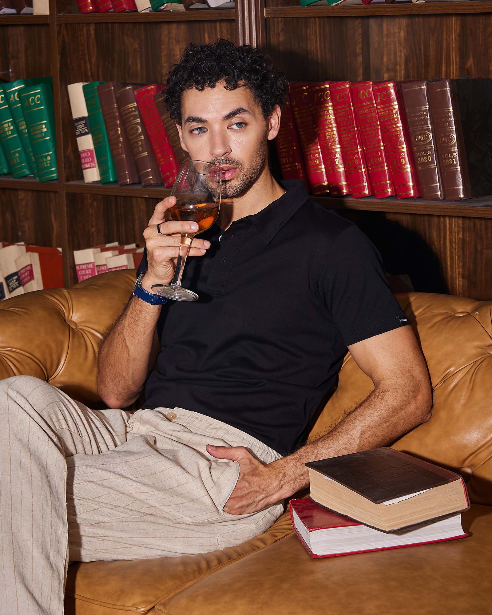 Black Solid Polo Tshirt