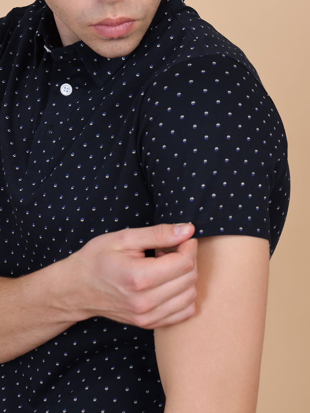 Navy Blue Men Polo Tshirt