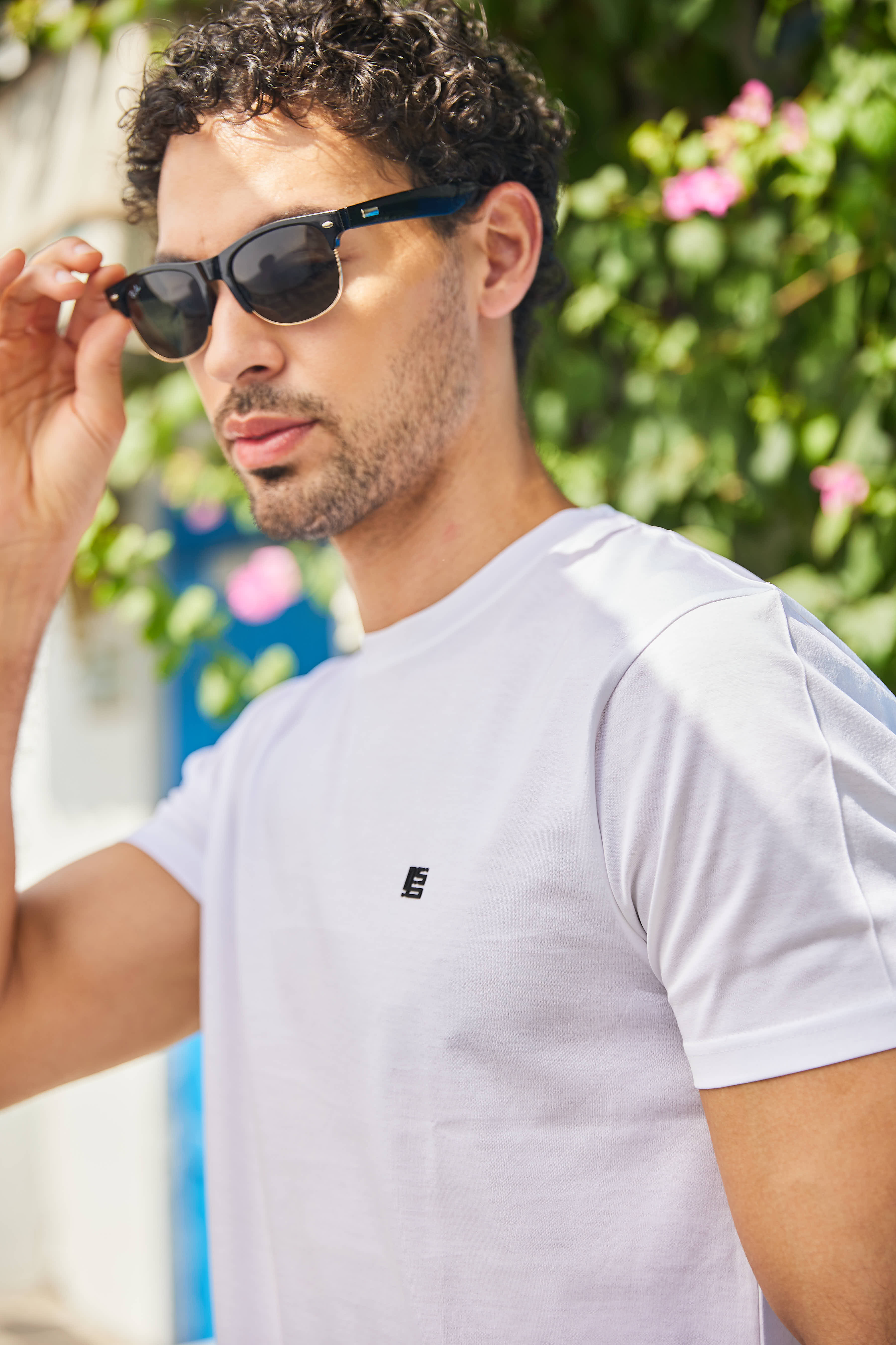 White Textured Solid Crew Neck T Shirt