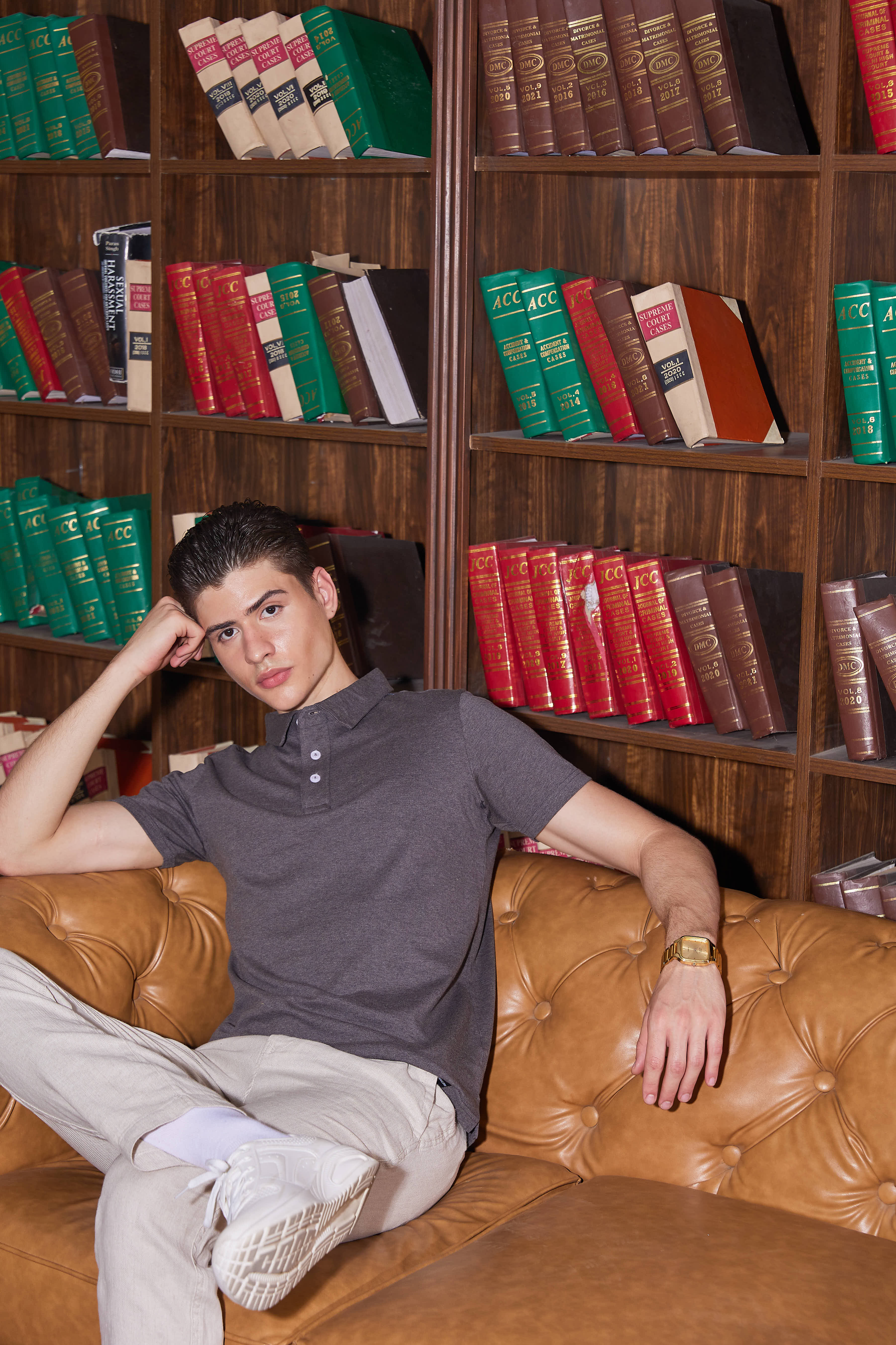 Dark Brown Mercerized Polo T Shirt