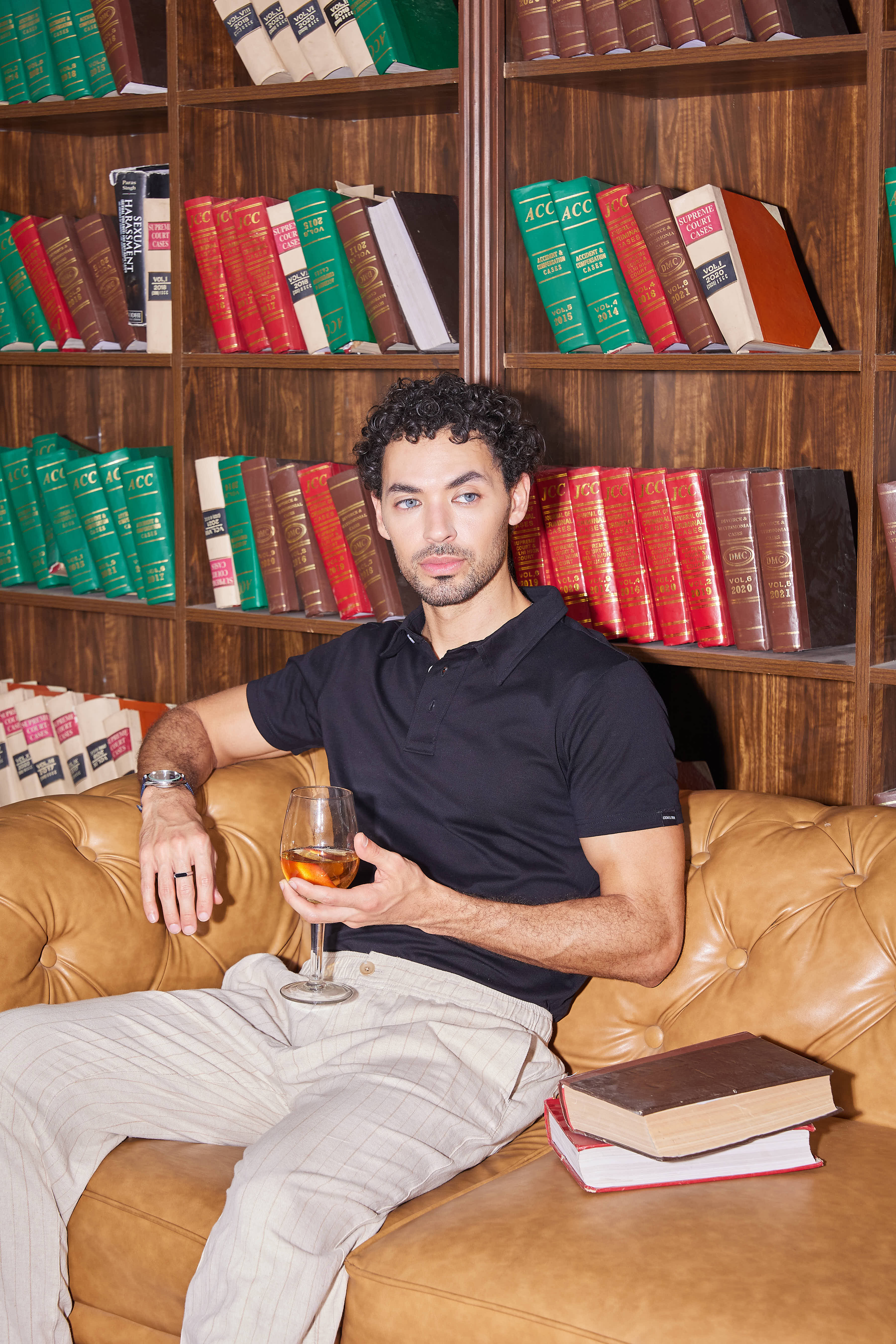 Black Mercerized Polo T Shirt