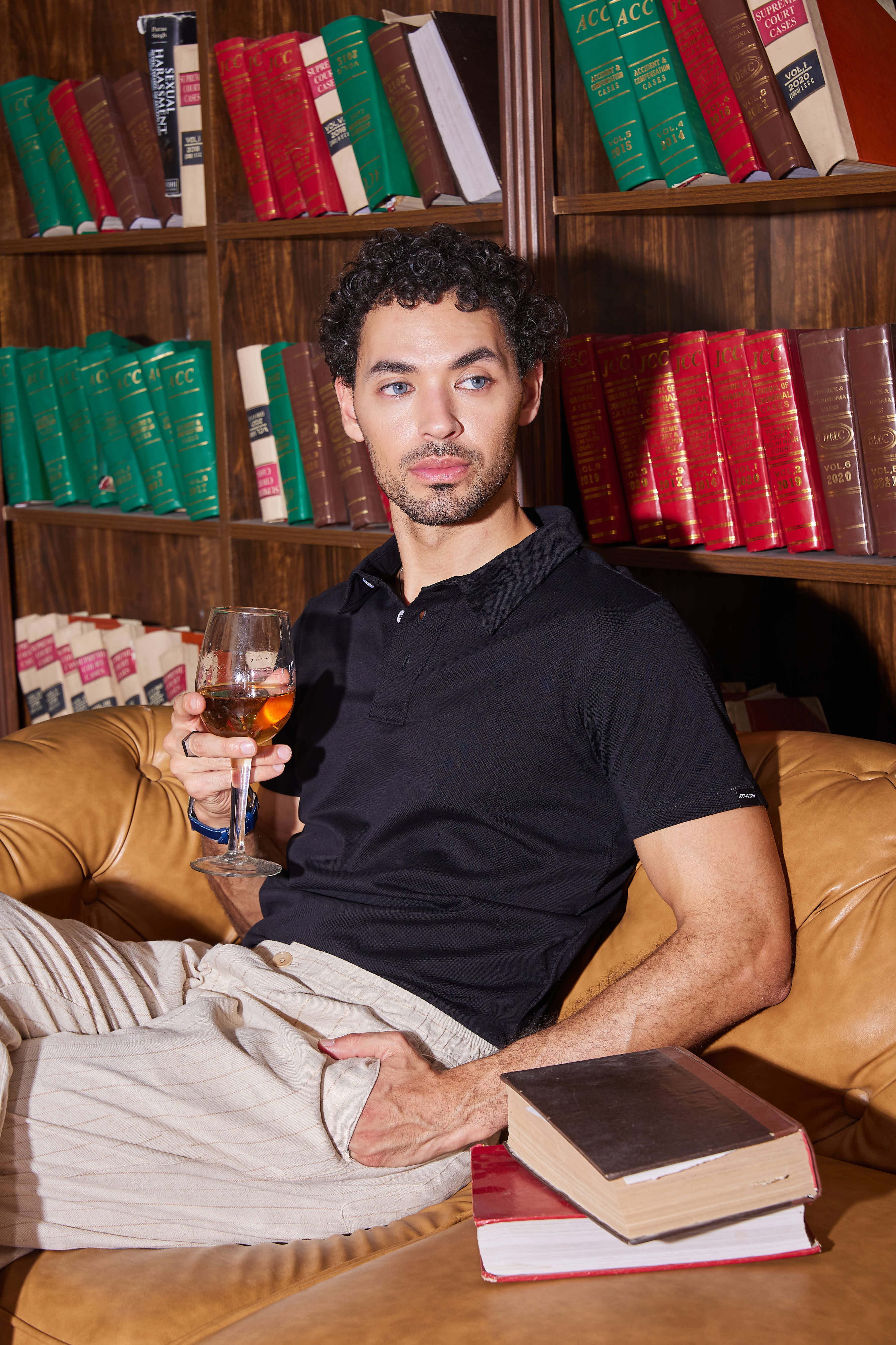 Black Mercerized Polo T Shirt