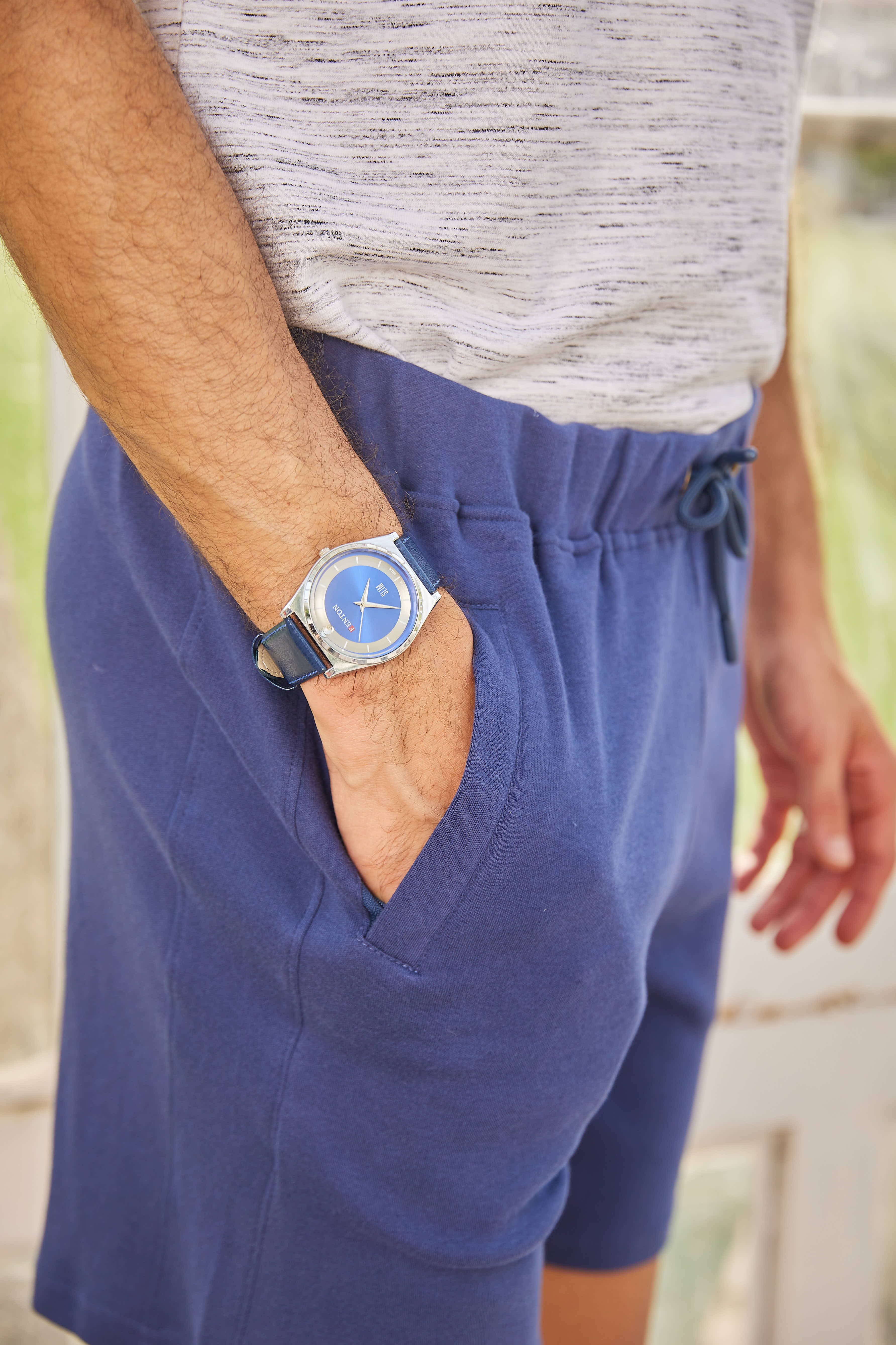 Dark Blue Casual Shorts