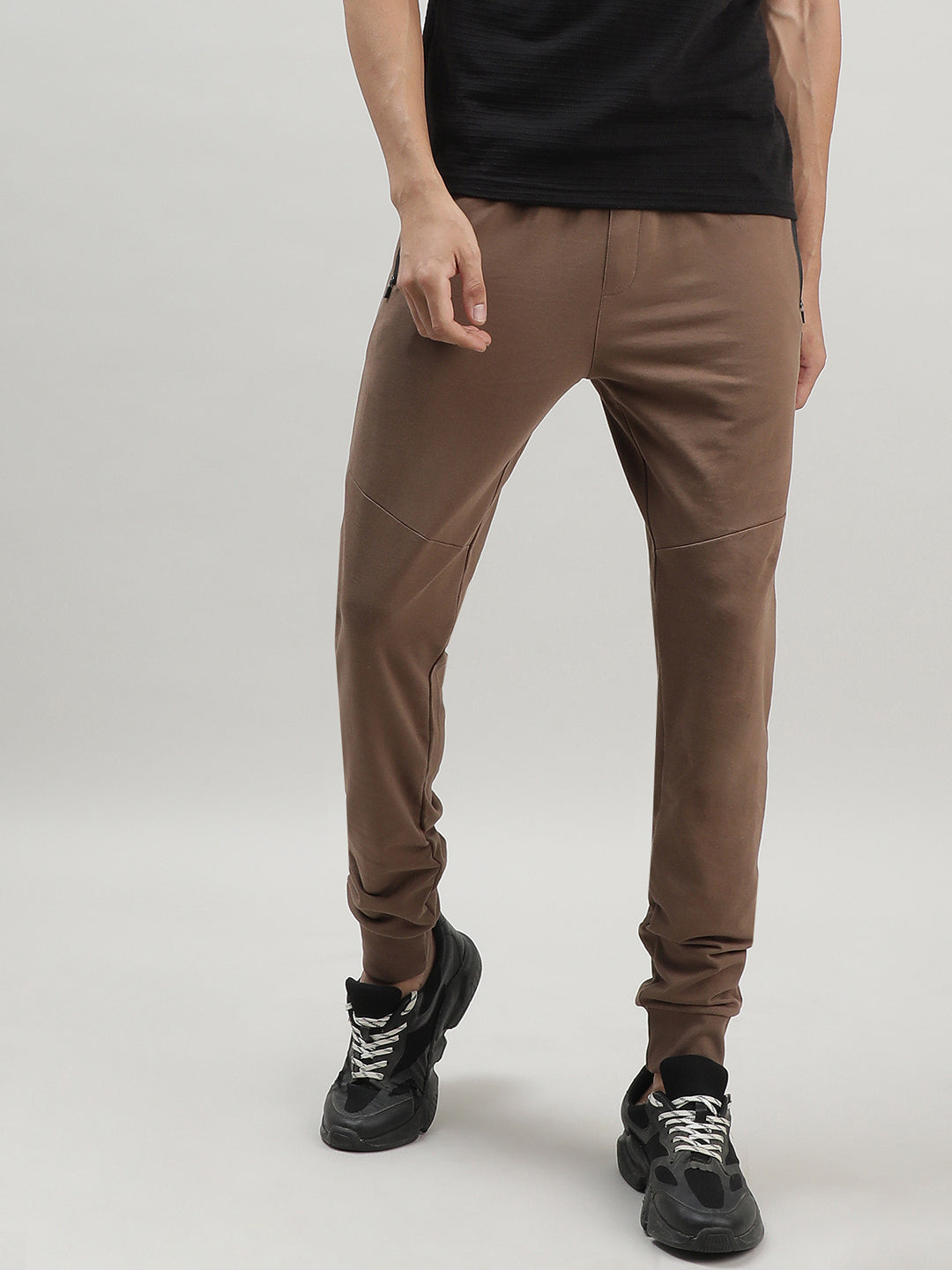 Peanut Brown Casual Joggers for Men at Loom & Spin