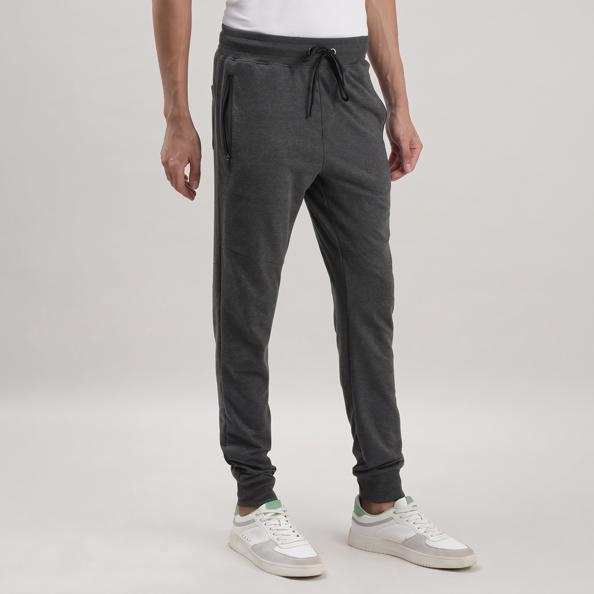 Grey Solid Track Joggers