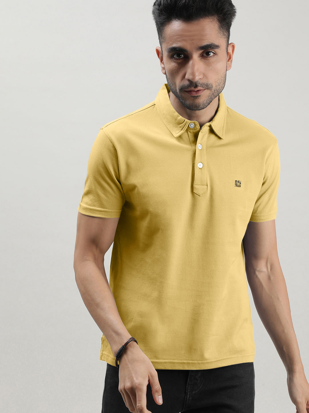 Yellow Mercerized Polo T-shirt