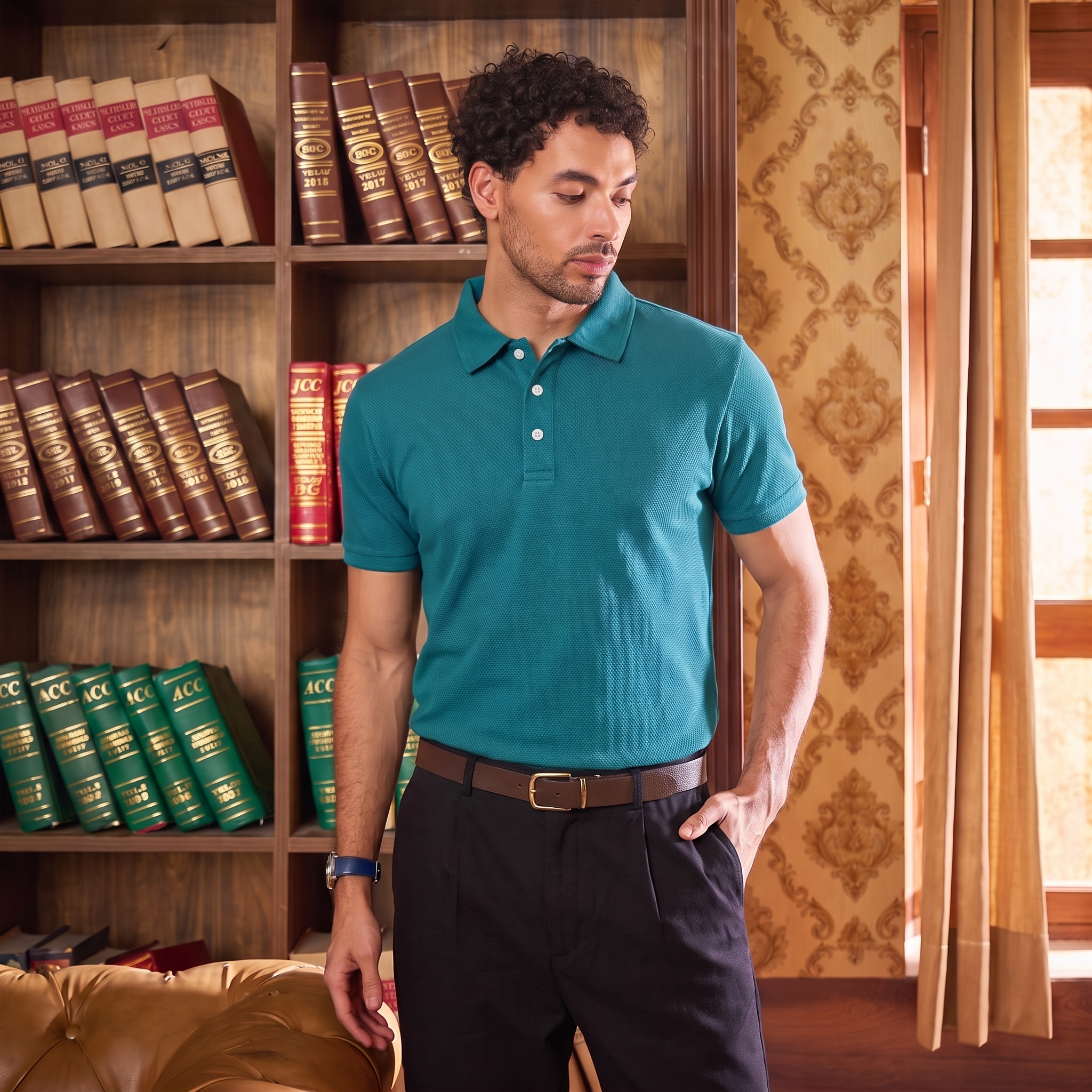 Teal Men Polo Tshirt