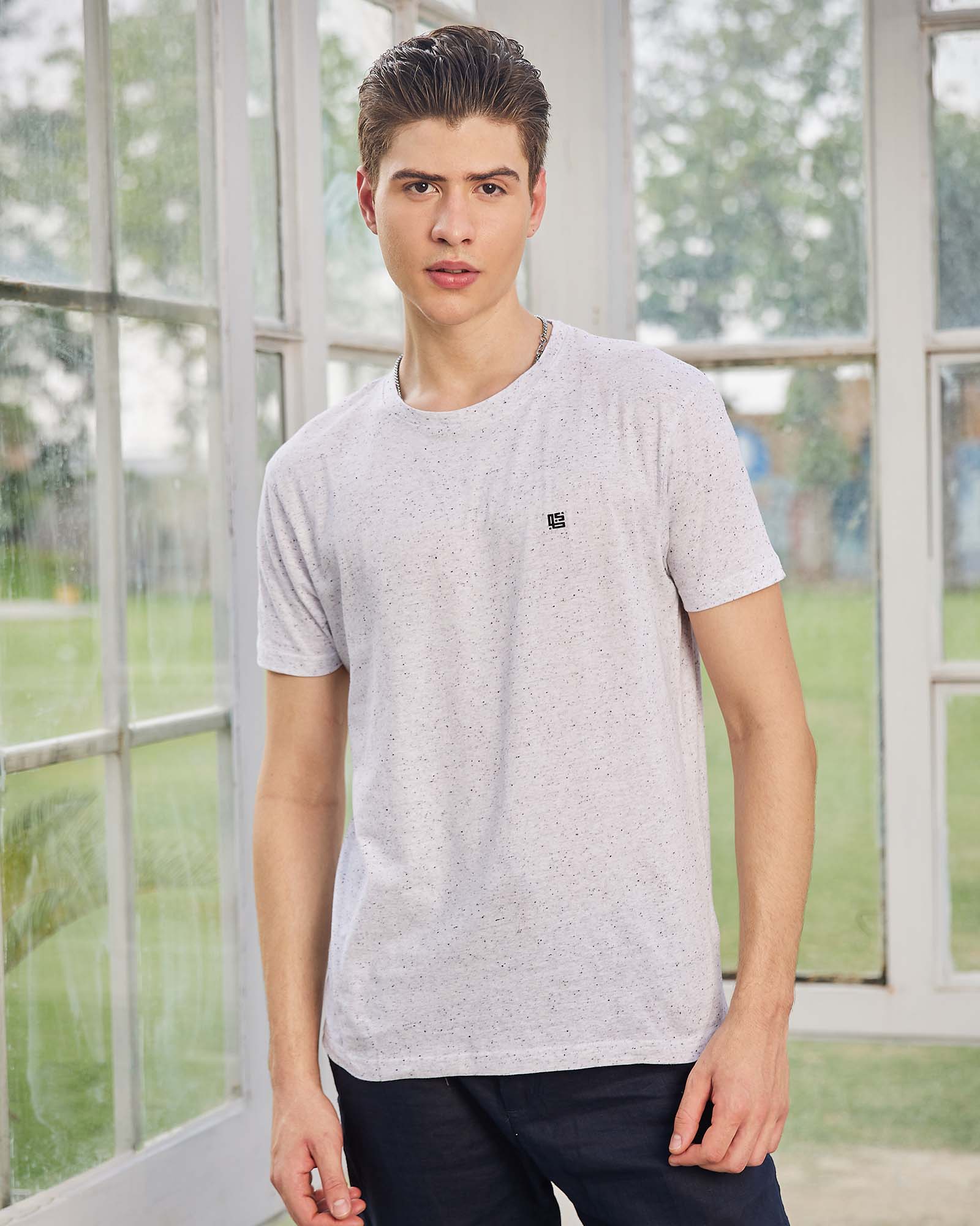 Off White Space Dyed Crew Neck Tshirt