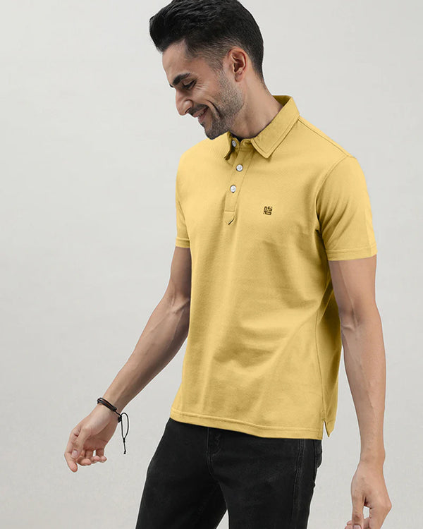 Yellow Mercerized Polo T-shirt