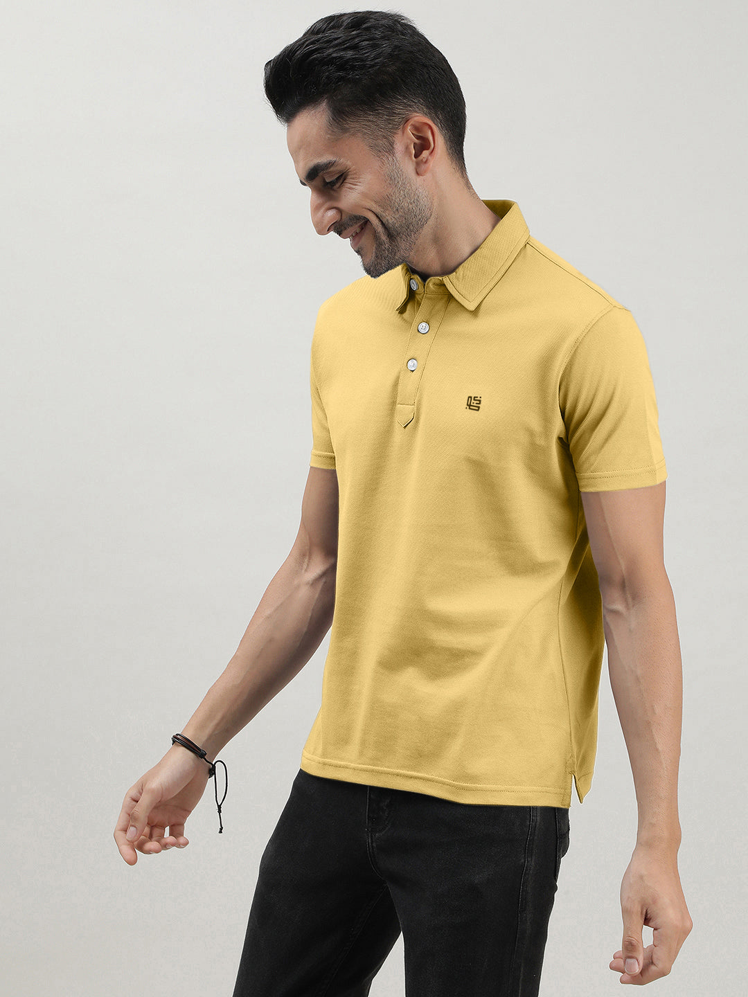Yellow Mercerized Polo T-shirt