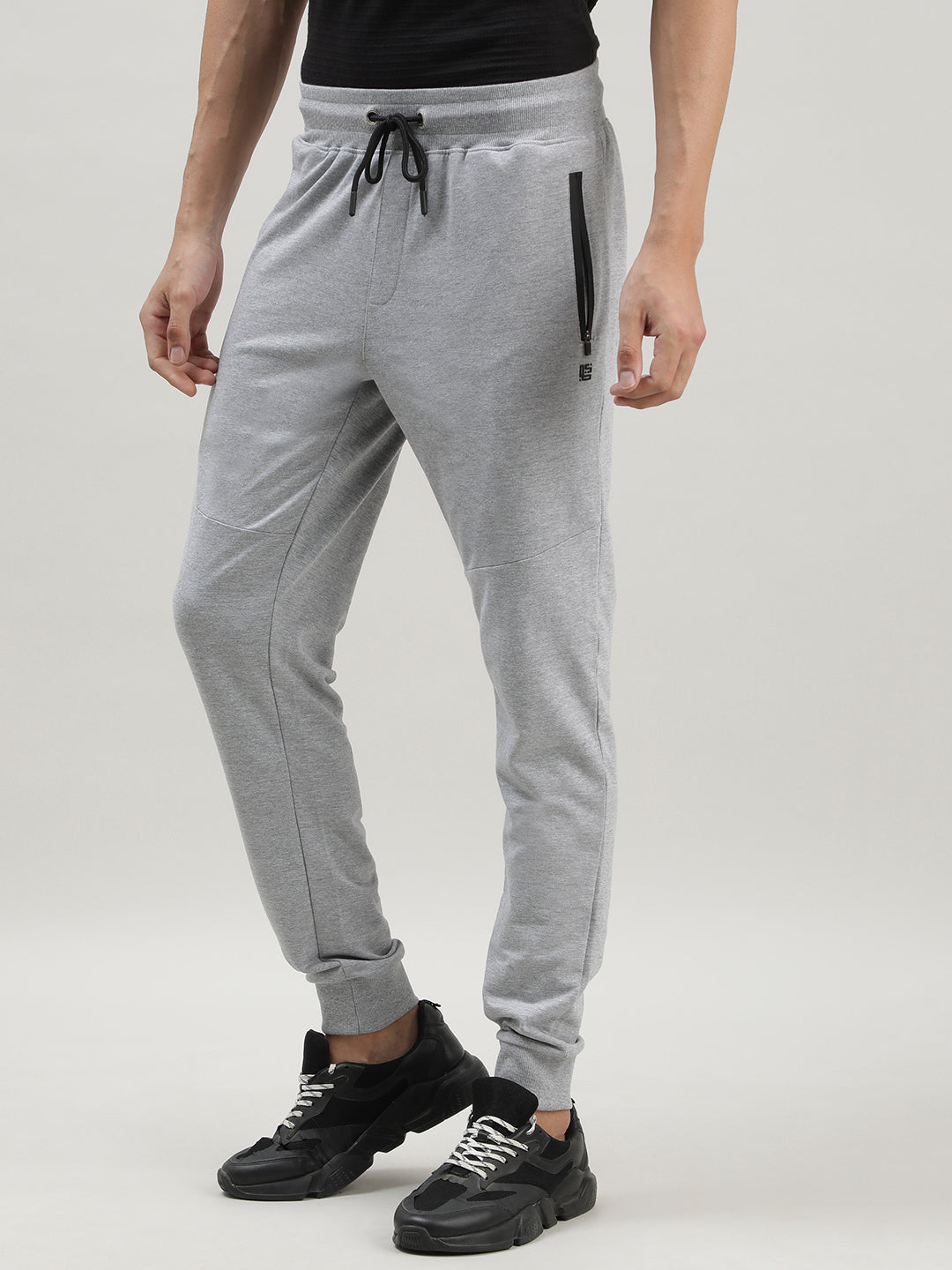 Grey Melange Joggers for Men