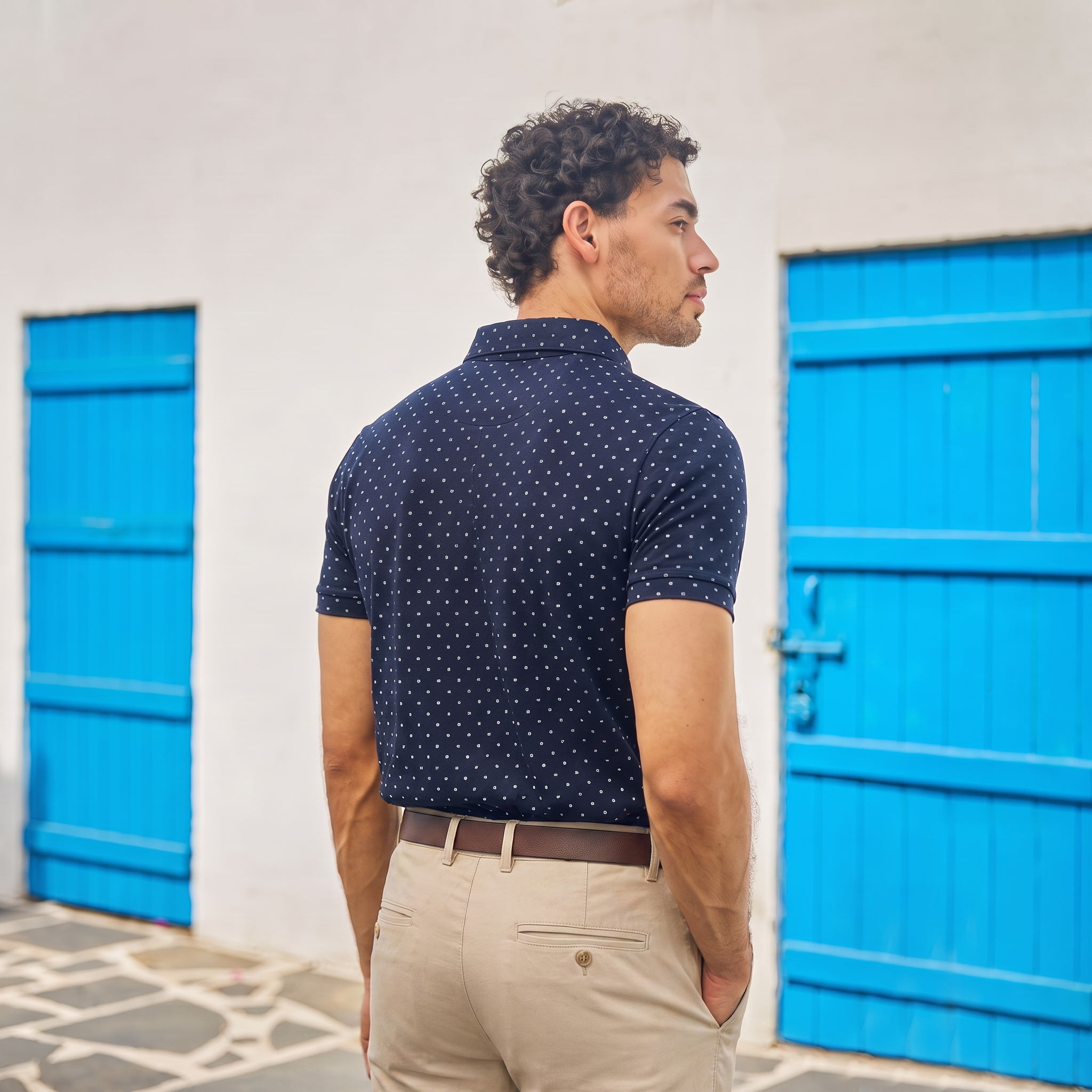 Navy Blue Men Polo Tshirt
