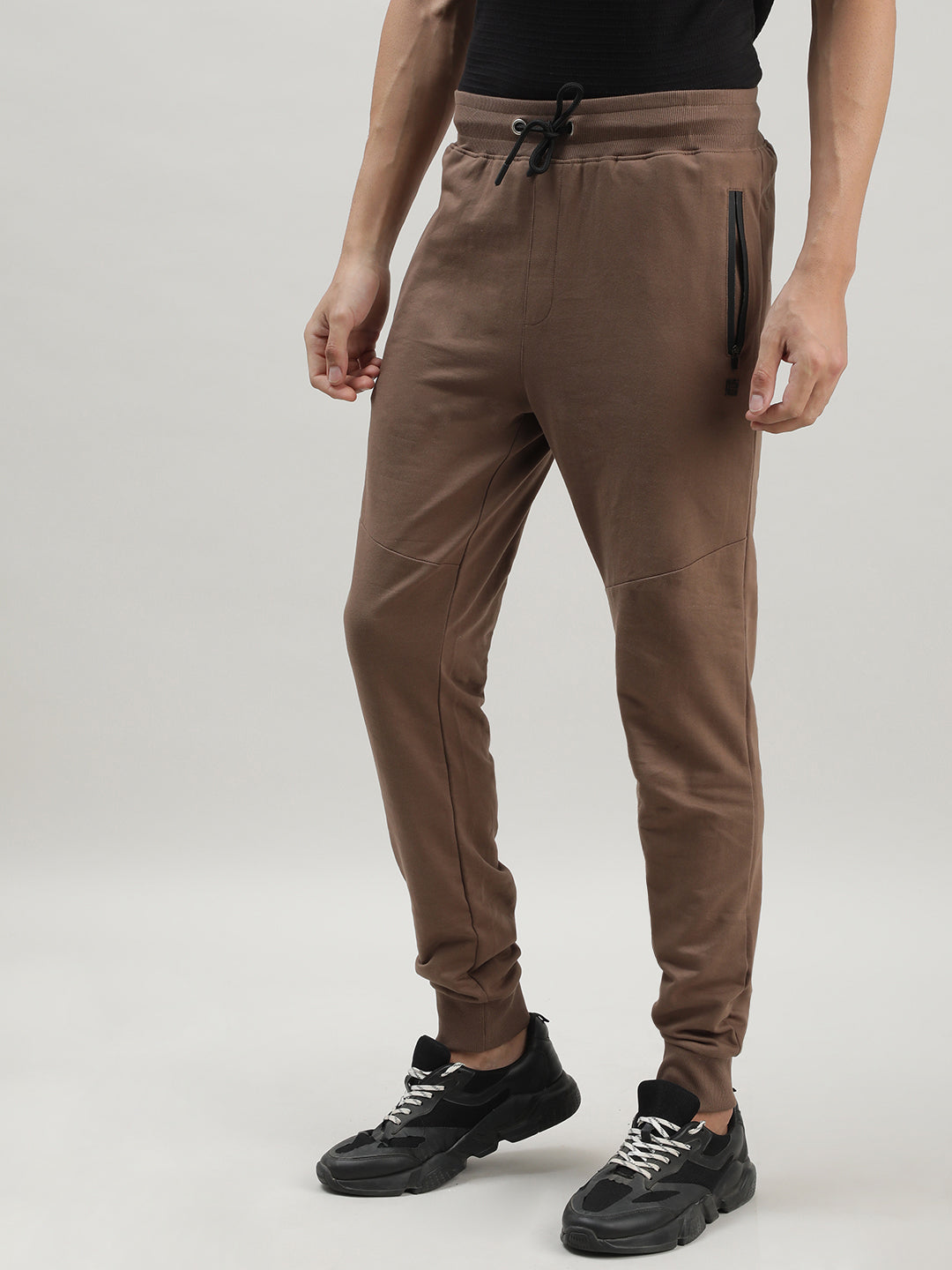 Peanut Brown Casual Joggers for Men at Loom & Spin