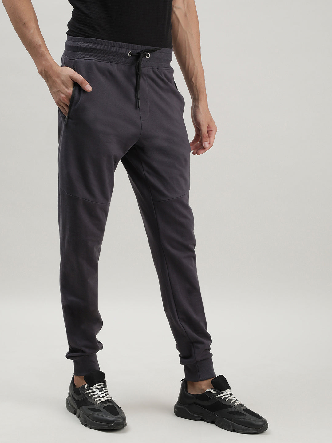 Charcoal Grey Casual Joggers for Men at Loom & Spin