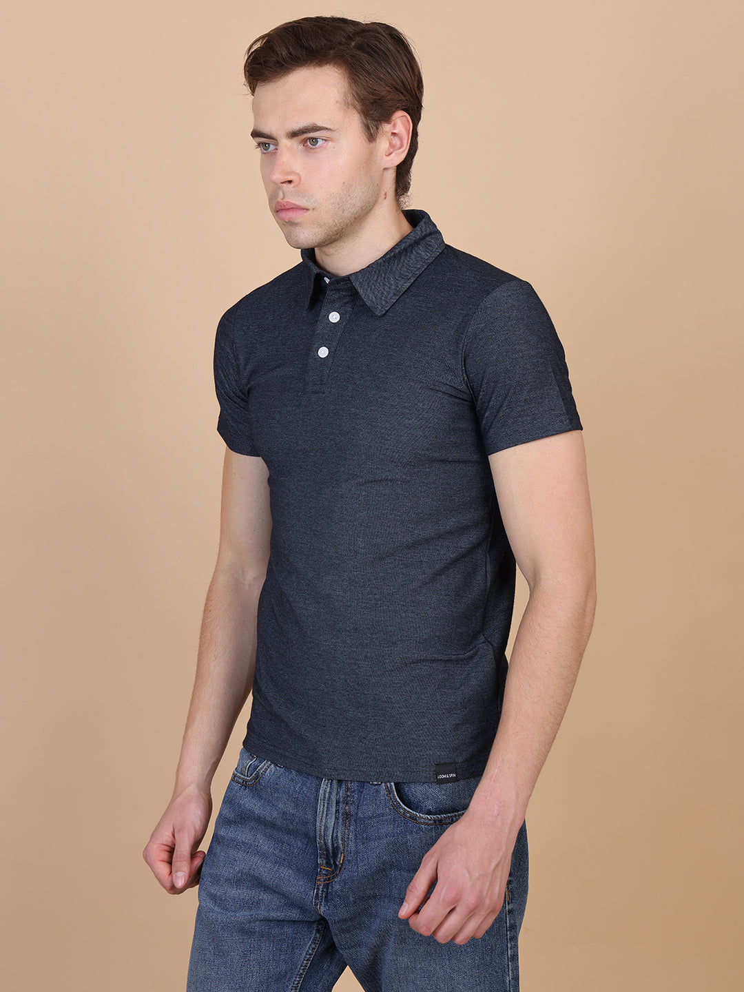 Slate Grey Men Polo Tshirt