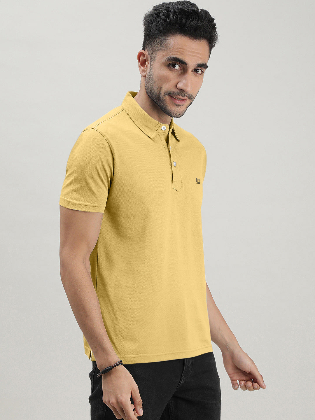 Yellow Mercerized Polo T-shirt