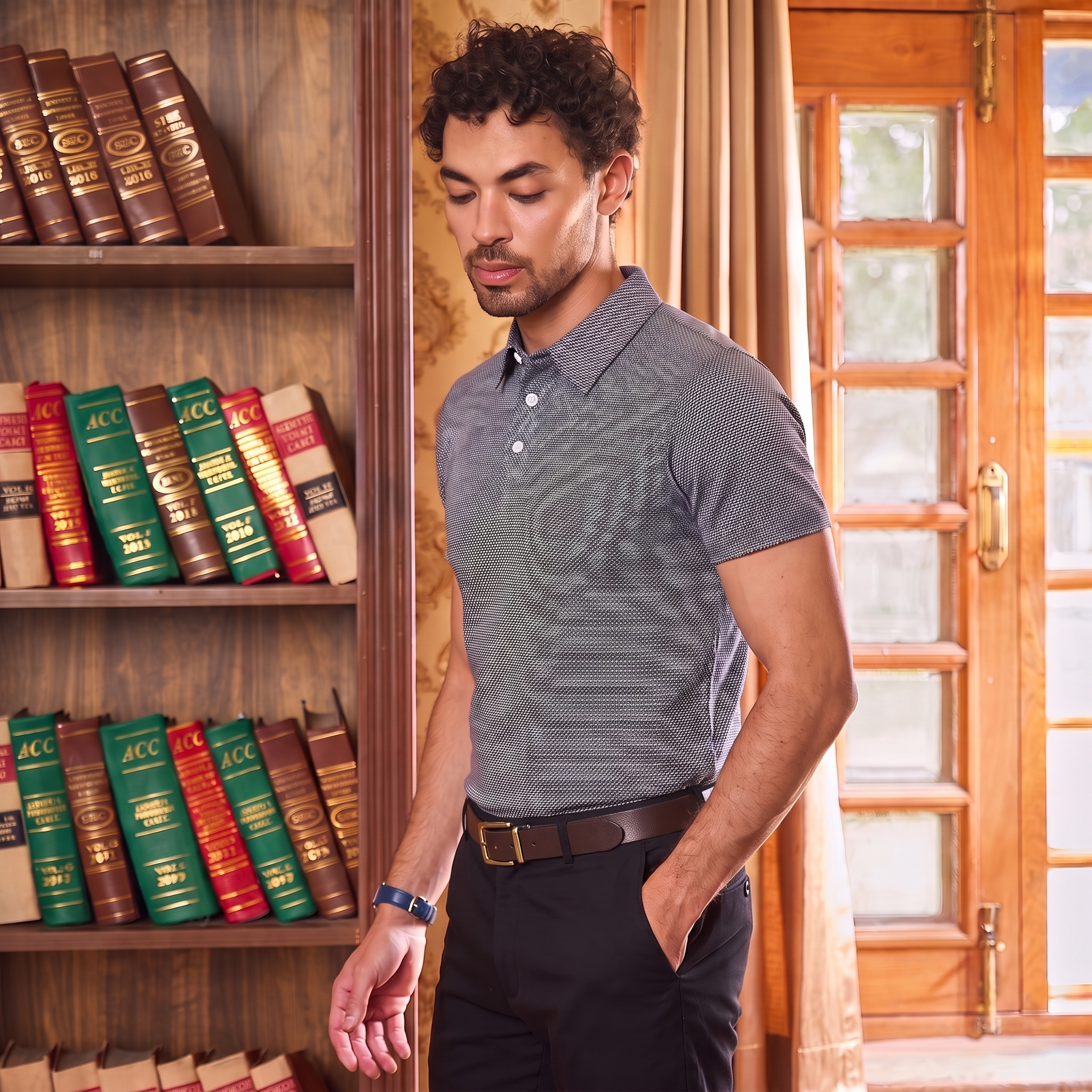 Slate Blue Men Polo Tshirt