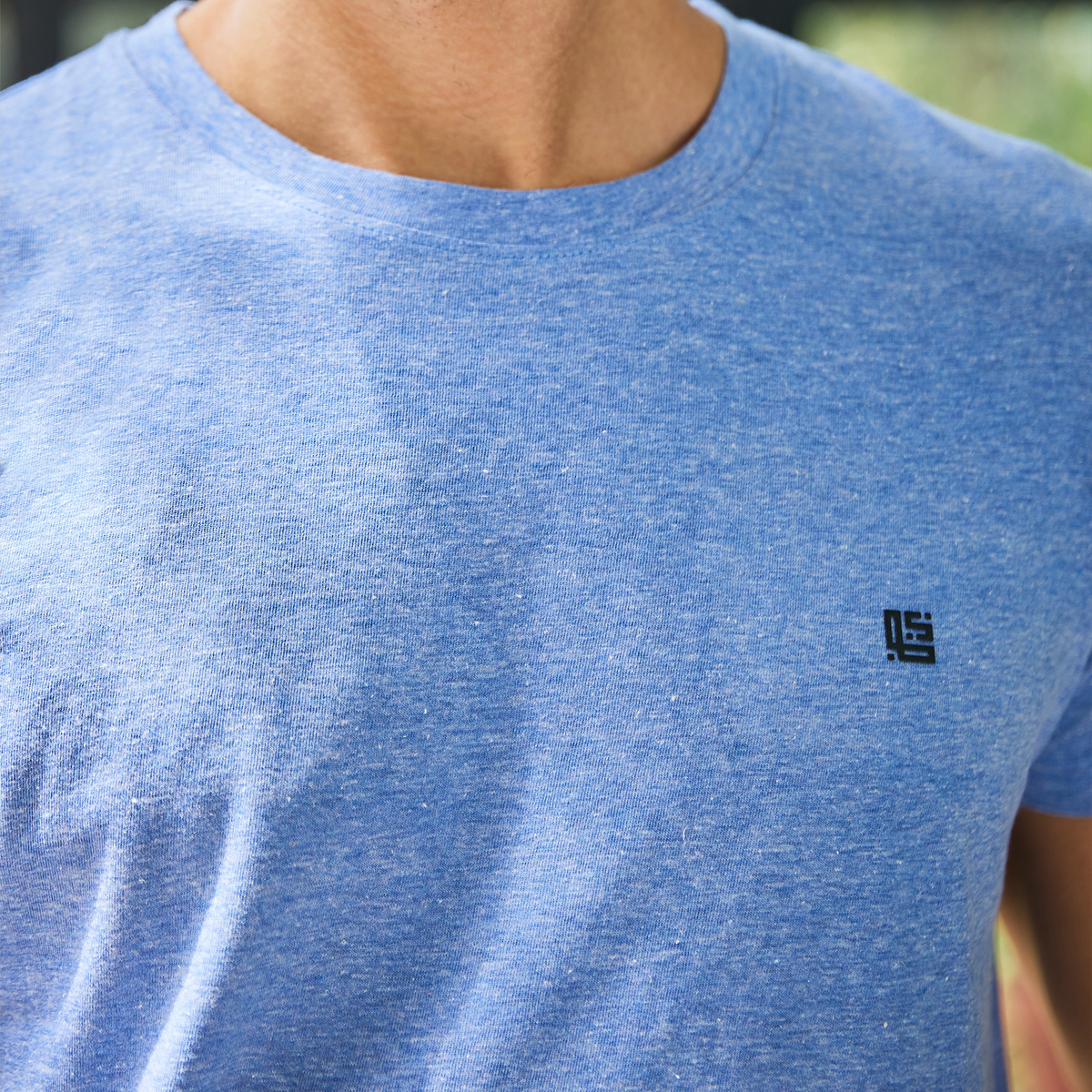 Sky Blue Space Dyed Crew Neck Tshirt