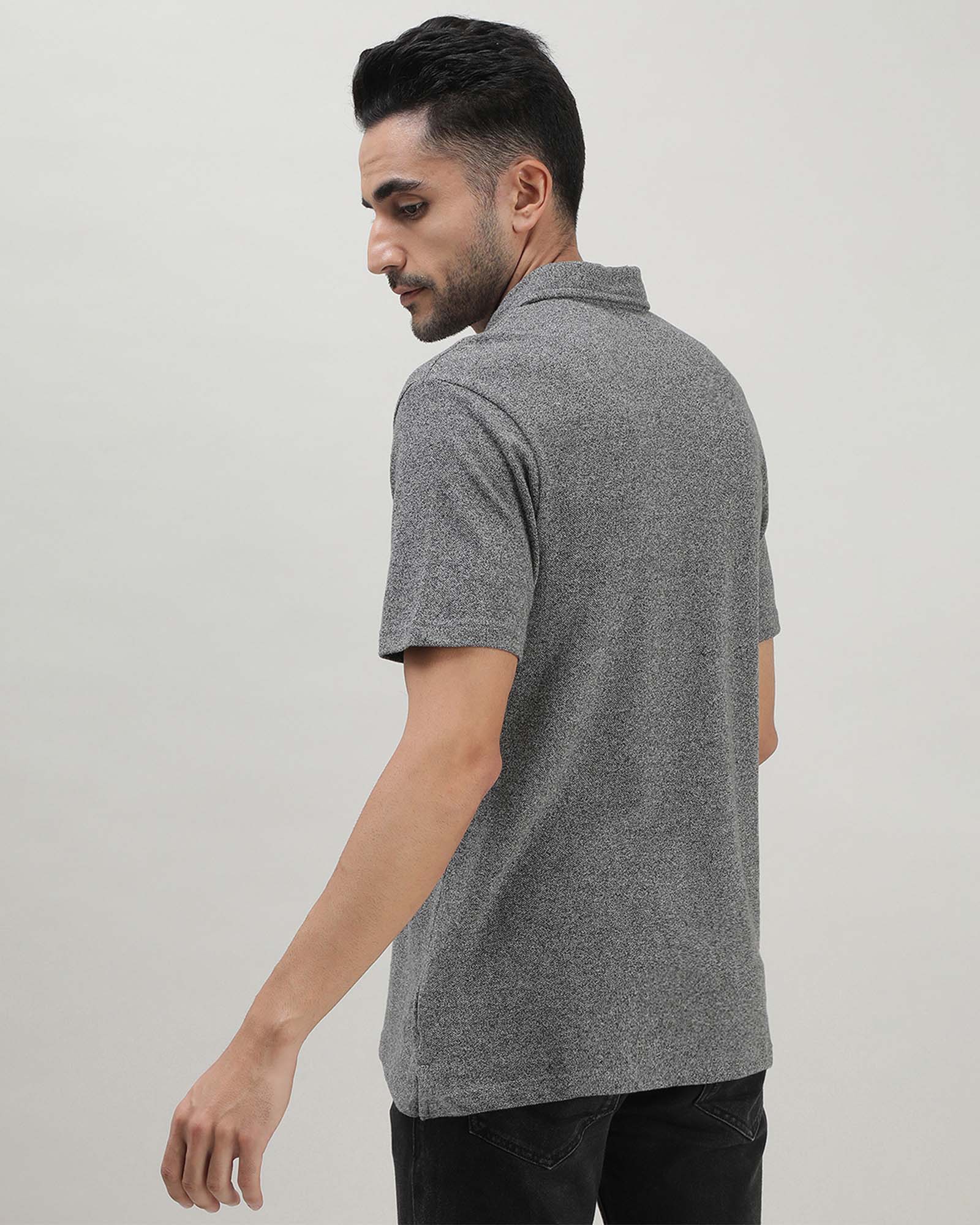 Dark Grey Grindle Polo Tshirt