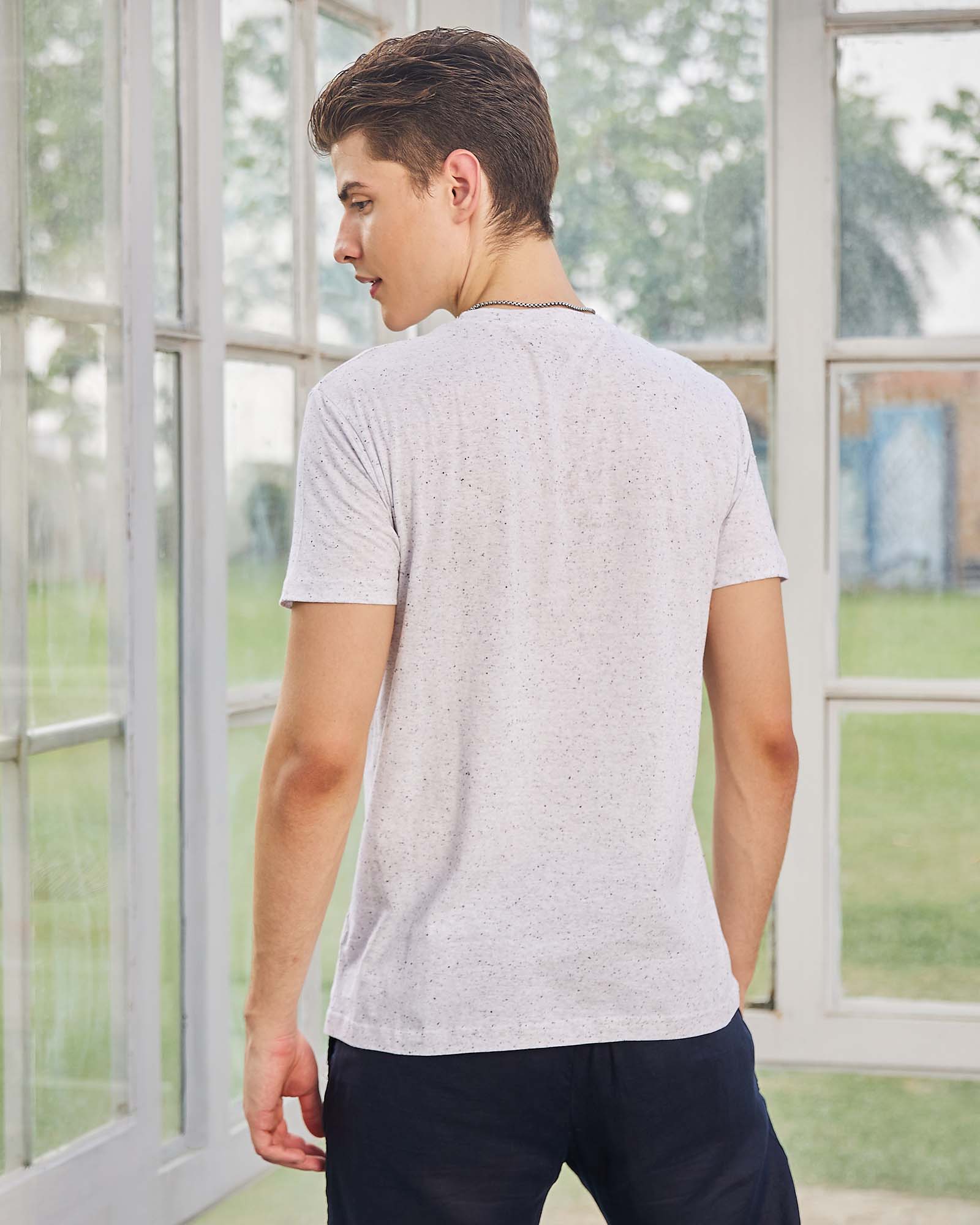 Off White Space Dyed Crew Neck Tshirt
