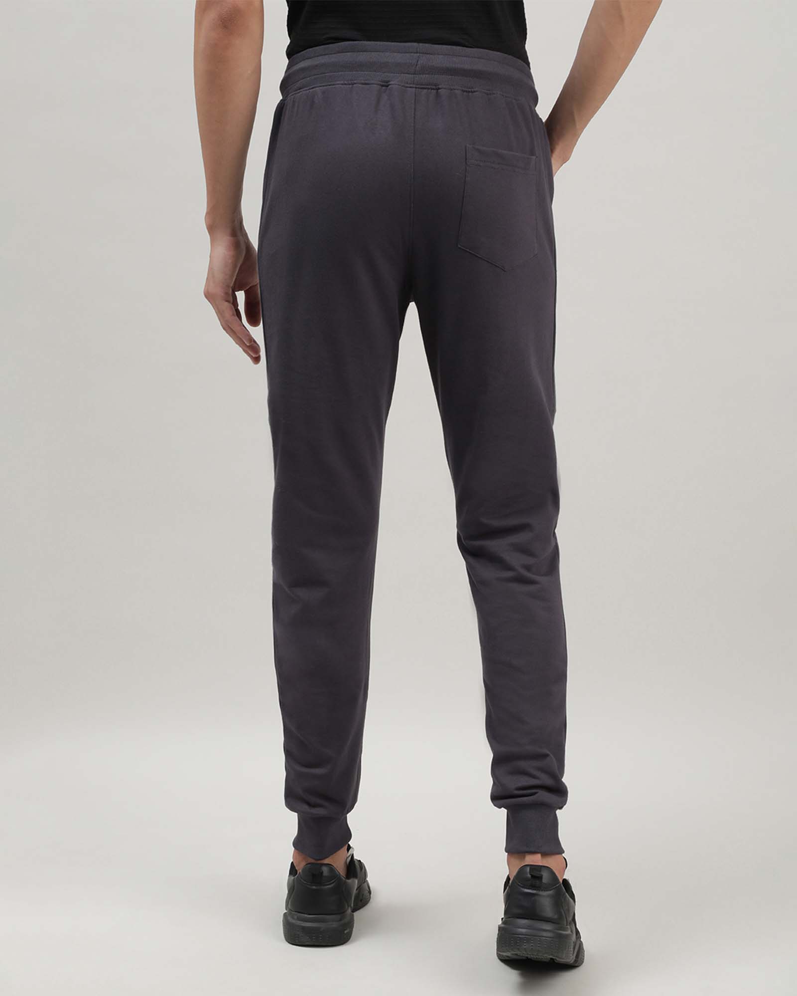 Dark Grey Solid Track Joggers