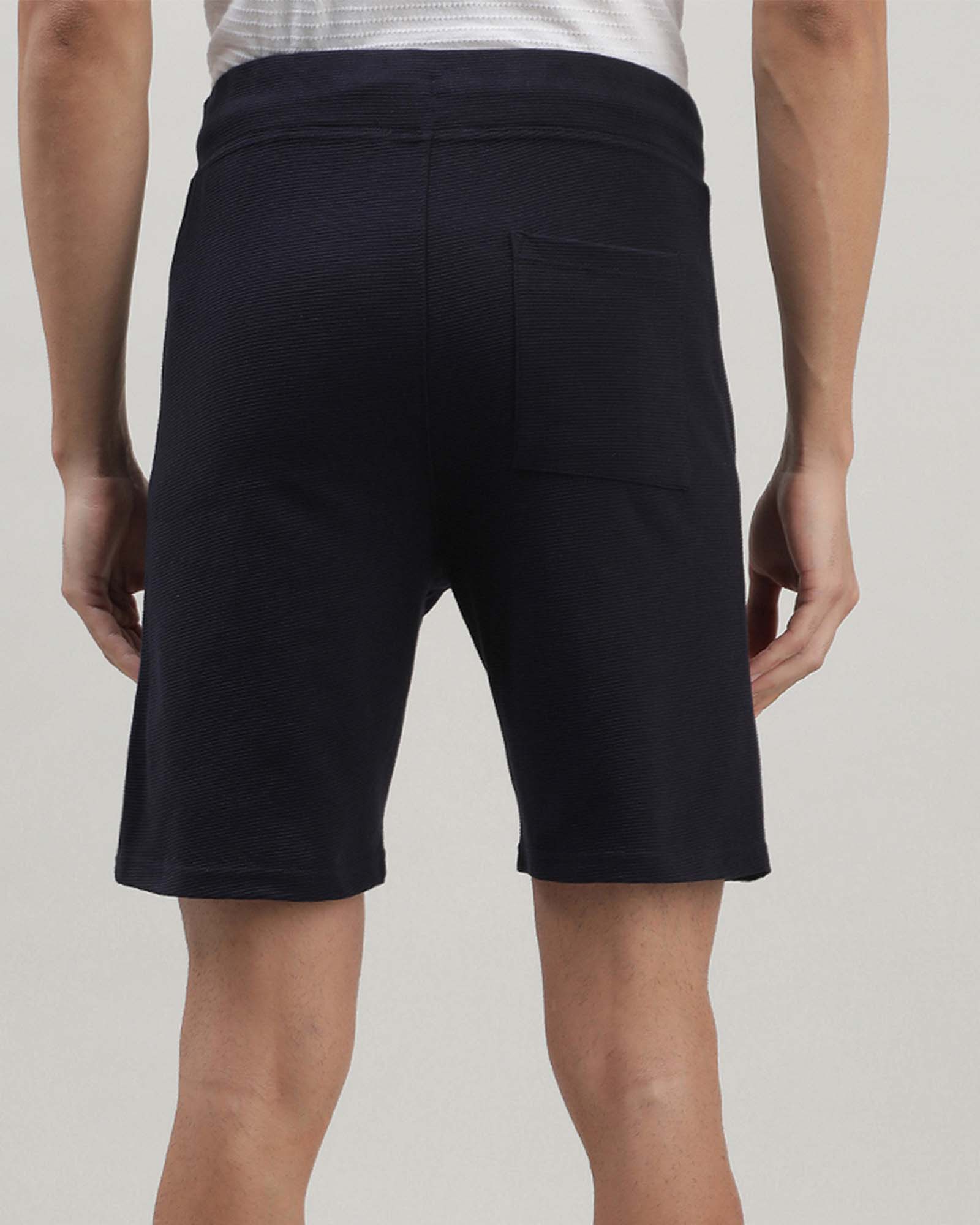 Black Solid Track Shorts