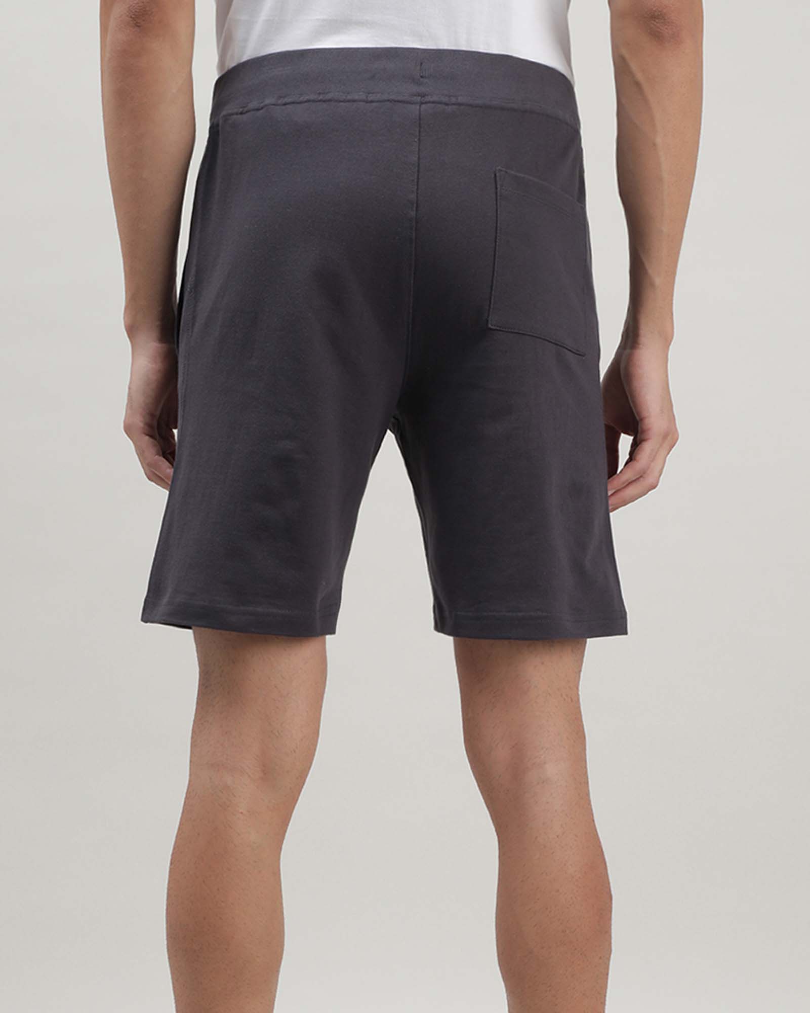 Dark Blue Solid Track Shorts