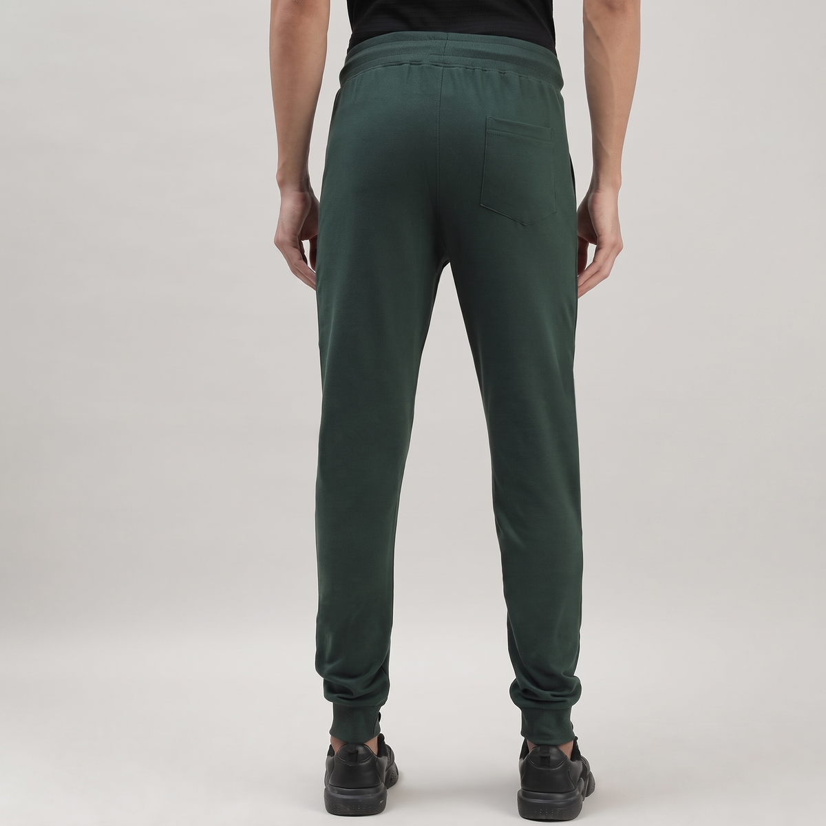 Green Solid Track Joggers