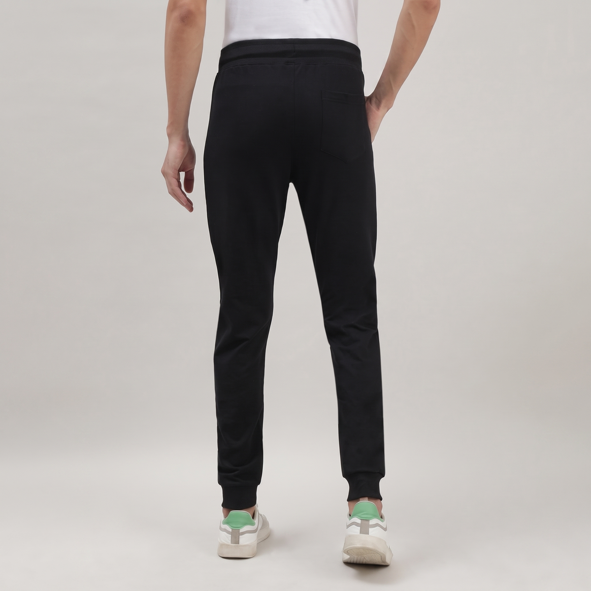 Black Solid Track Joggers