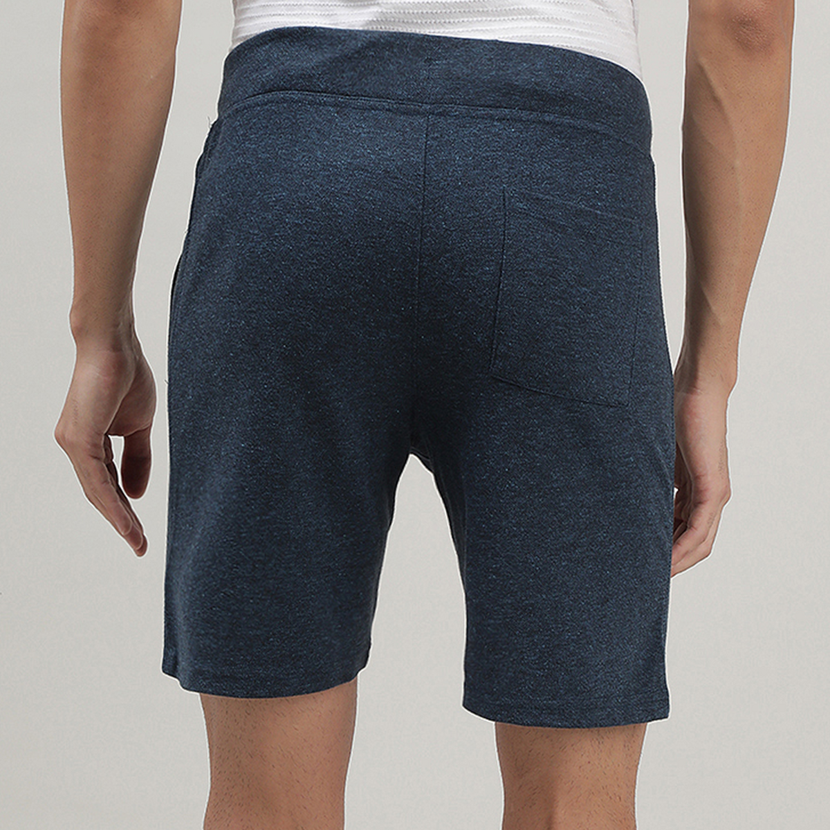 Blue Melange Solid Track Shorts