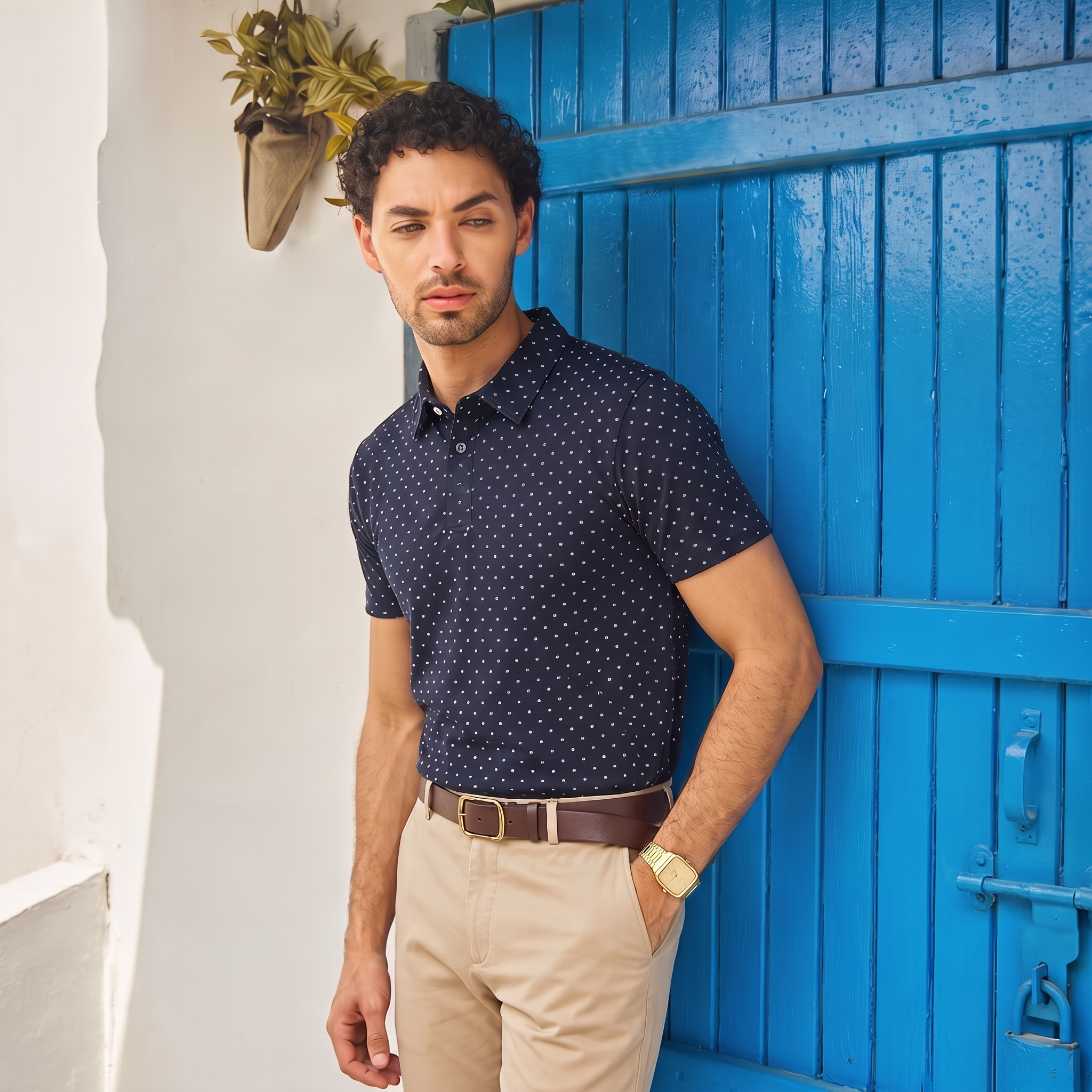 Navy Blue Men Polo Tshirt