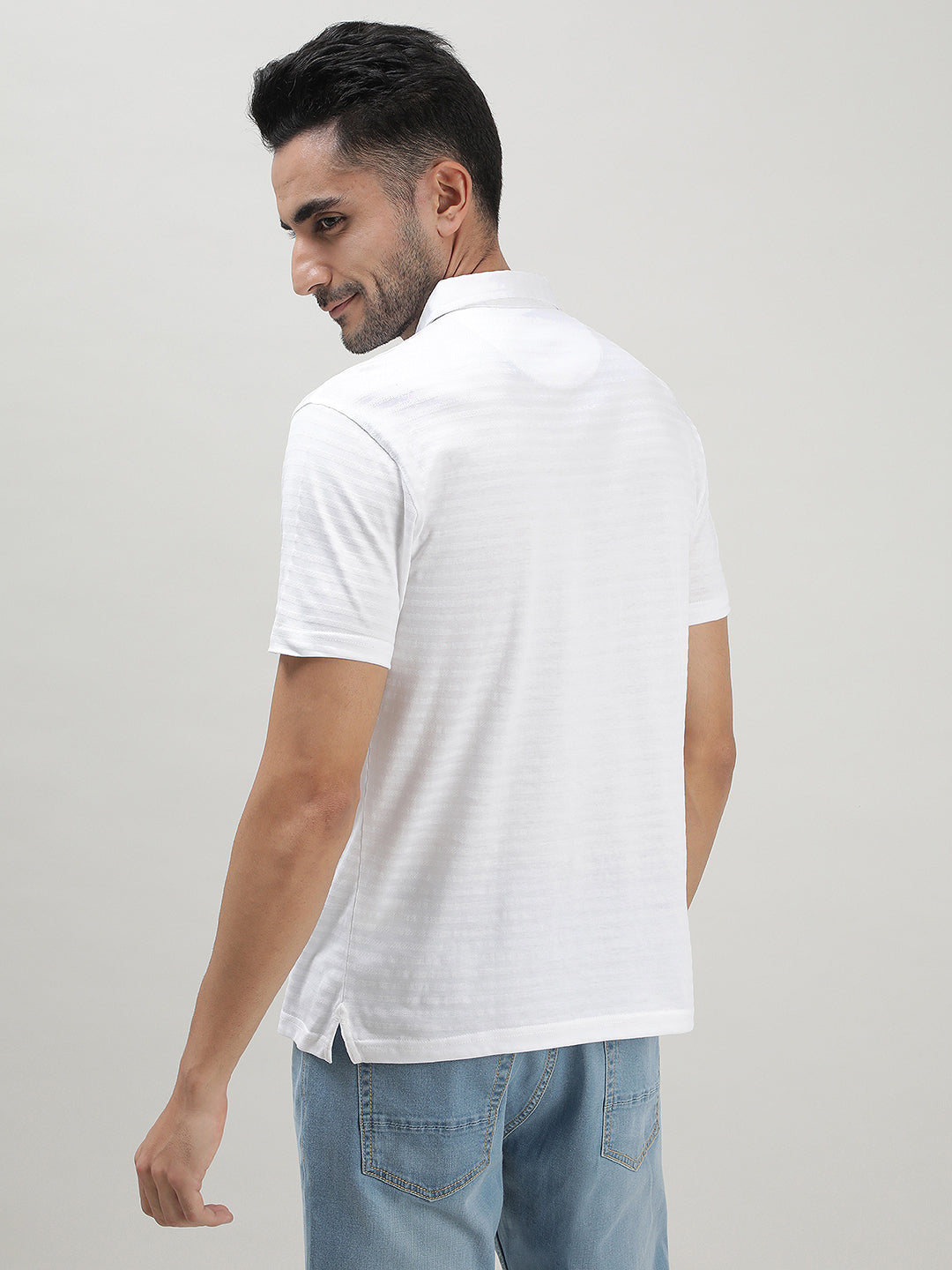 White Polo T-shirt for Men at Loom & Spin